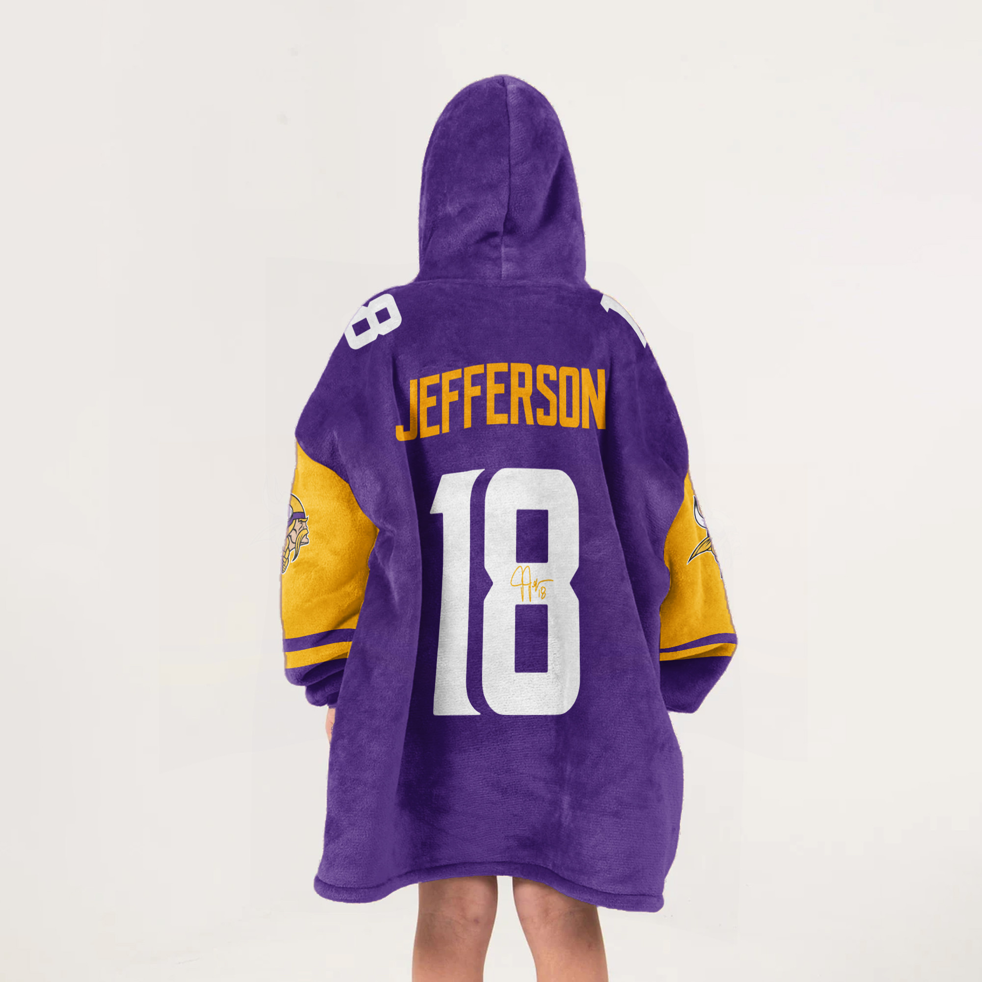 Adult JJ 18 Minnesota Football Unisex Blanket Hoodie