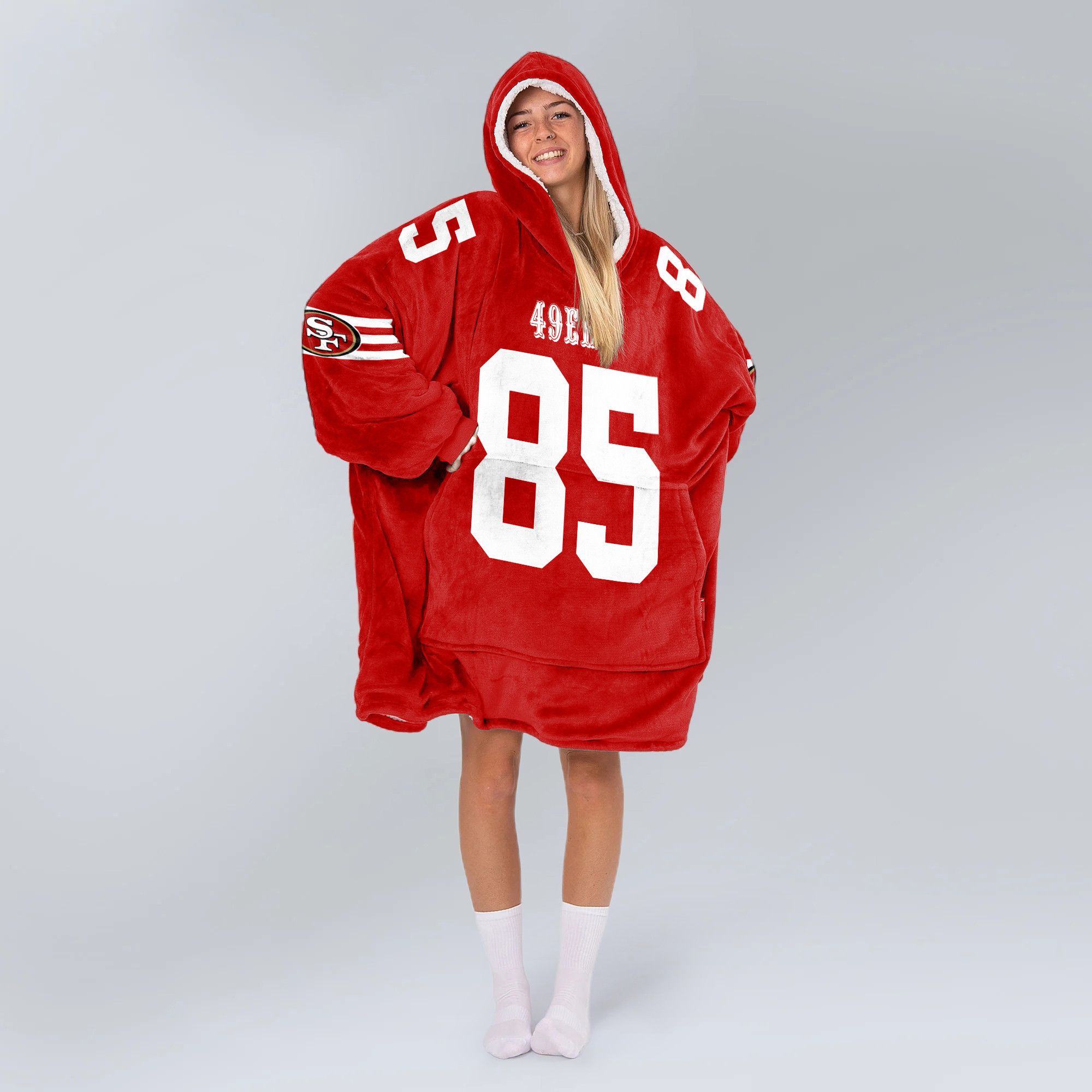 Adult 85 San Francisco 49ers Football Unisex Blanket Hoodie
