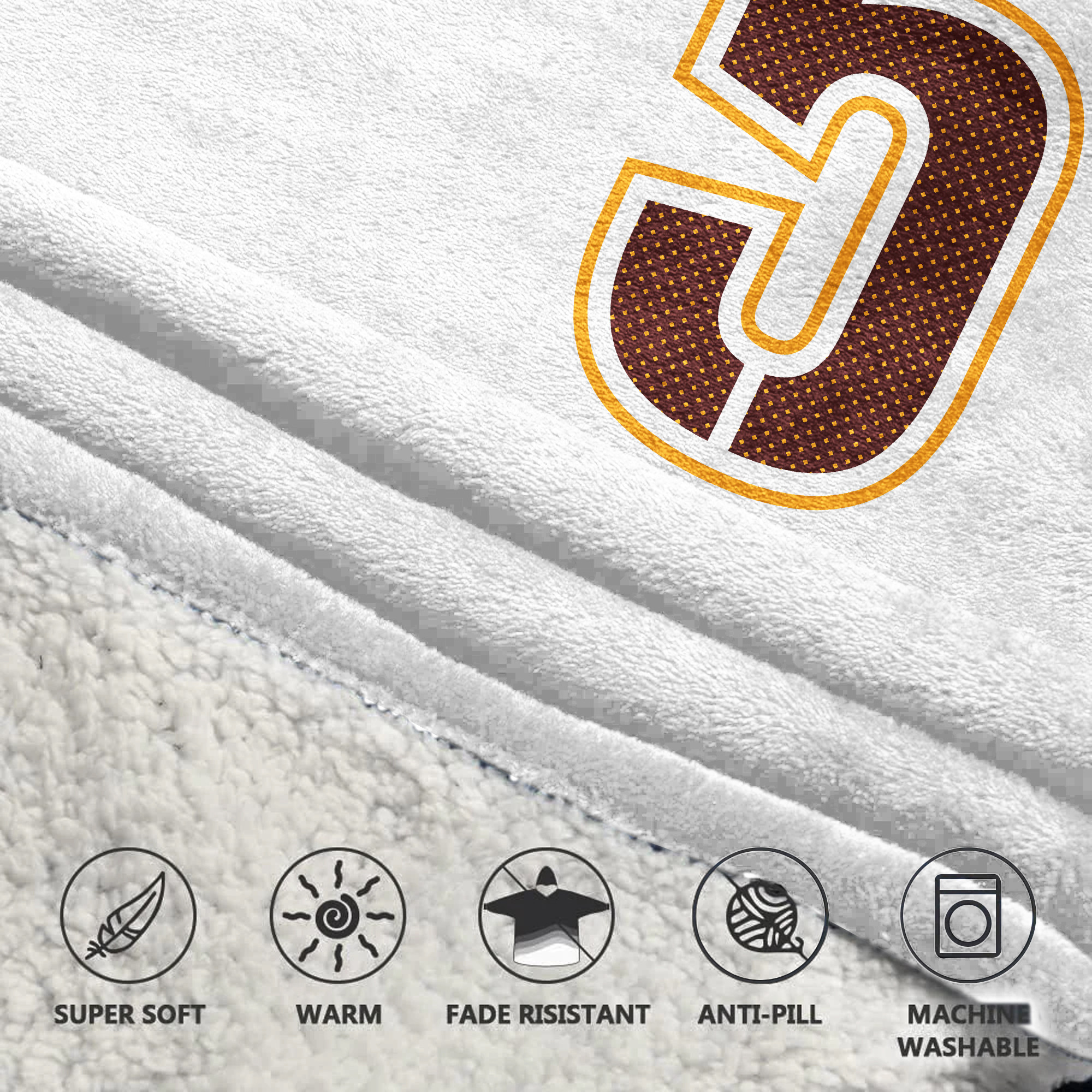 Adult J.D 5 Washington Football Unisex Blanket Hoodie