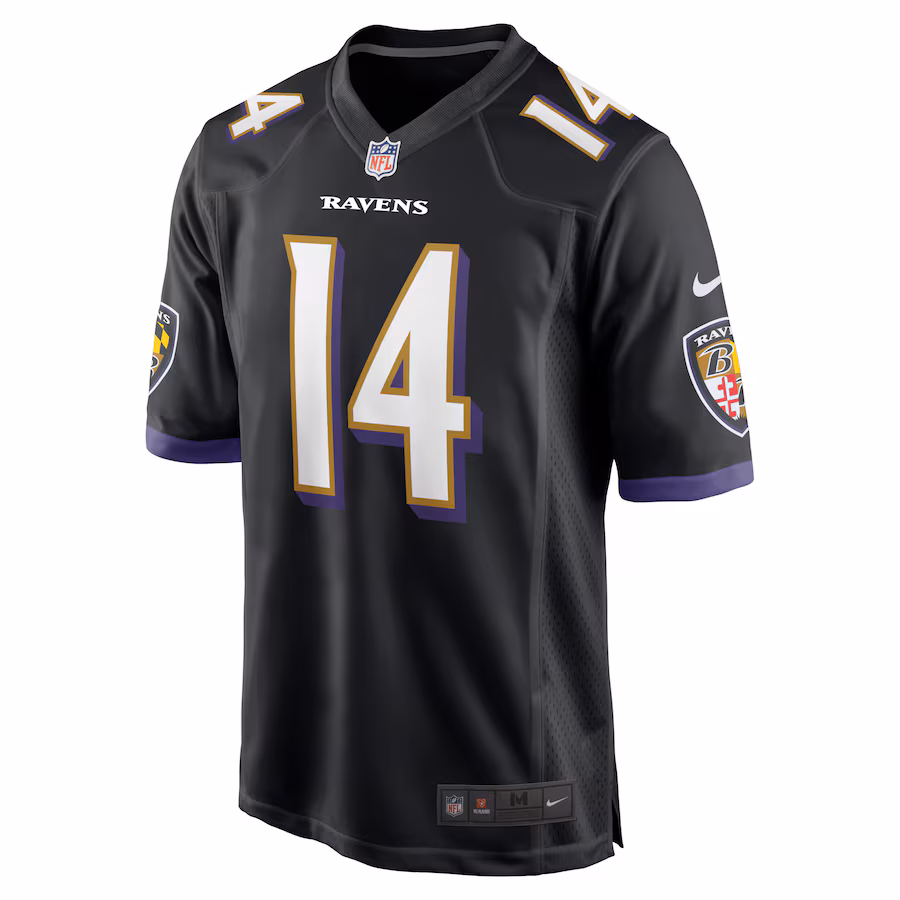 Men's Kyle Hamilton #14 Black Baltimore Ravens Player Game Jersey