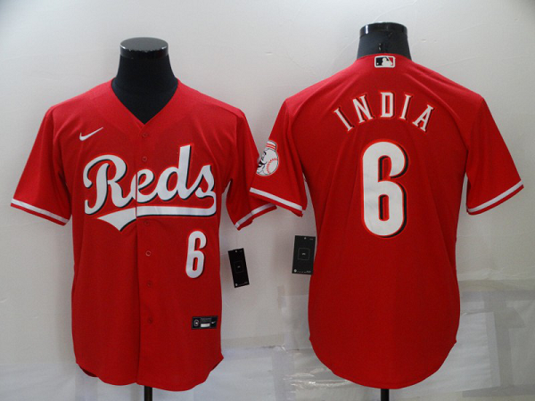 Men's  Cincinnati Reds #6 Jonathan India Red Stitched MLB Cool Base Jersey