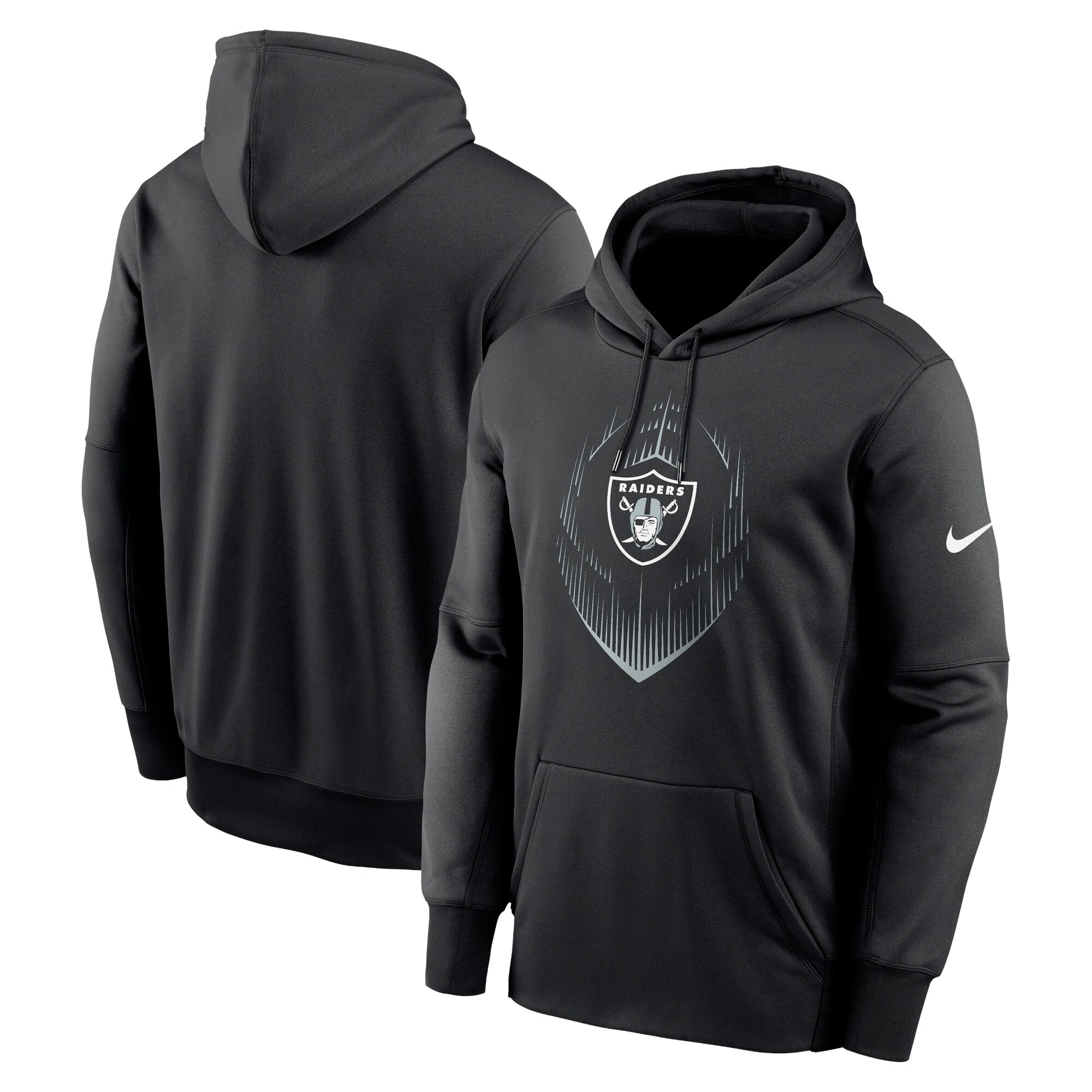 Las Vegas Raiders Icon Performance Pullover Hoodie - Black