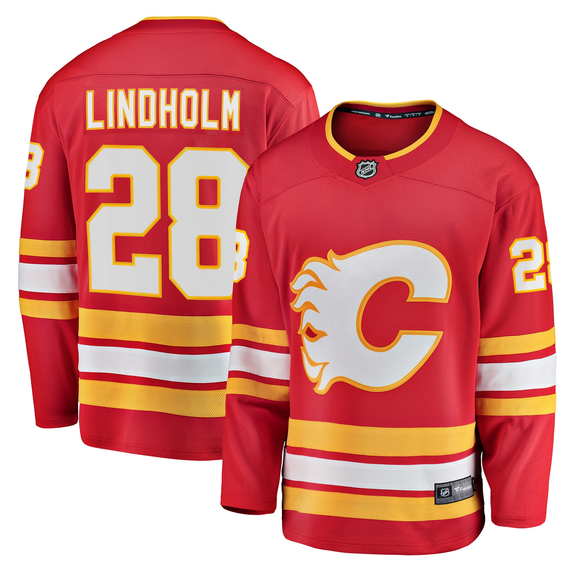 Elias Lindholm Calgary Flames Home Team Breakaway Player Jersey - Red