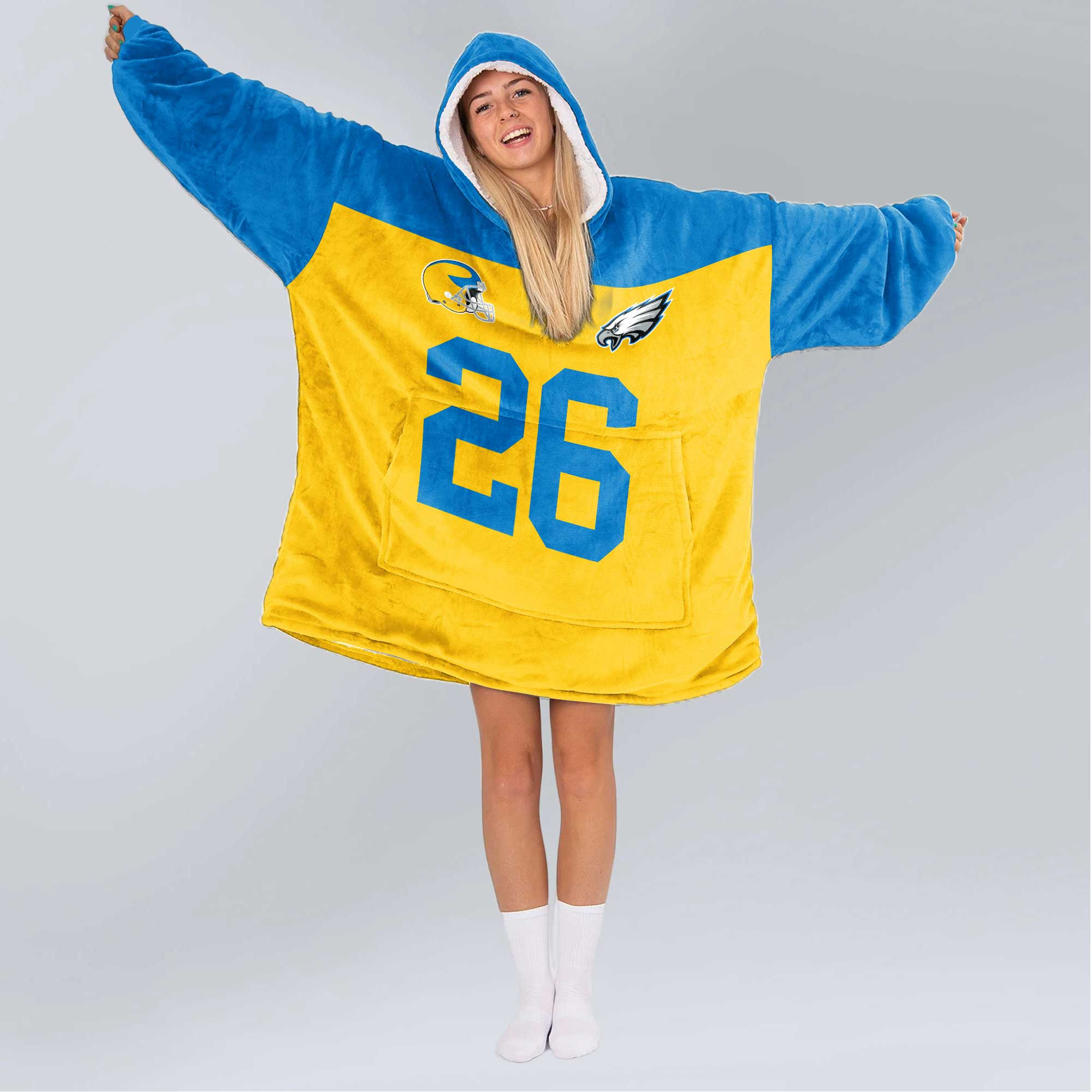 Adult 26 Philadelphia Football Unisex Blanket Hoodie
