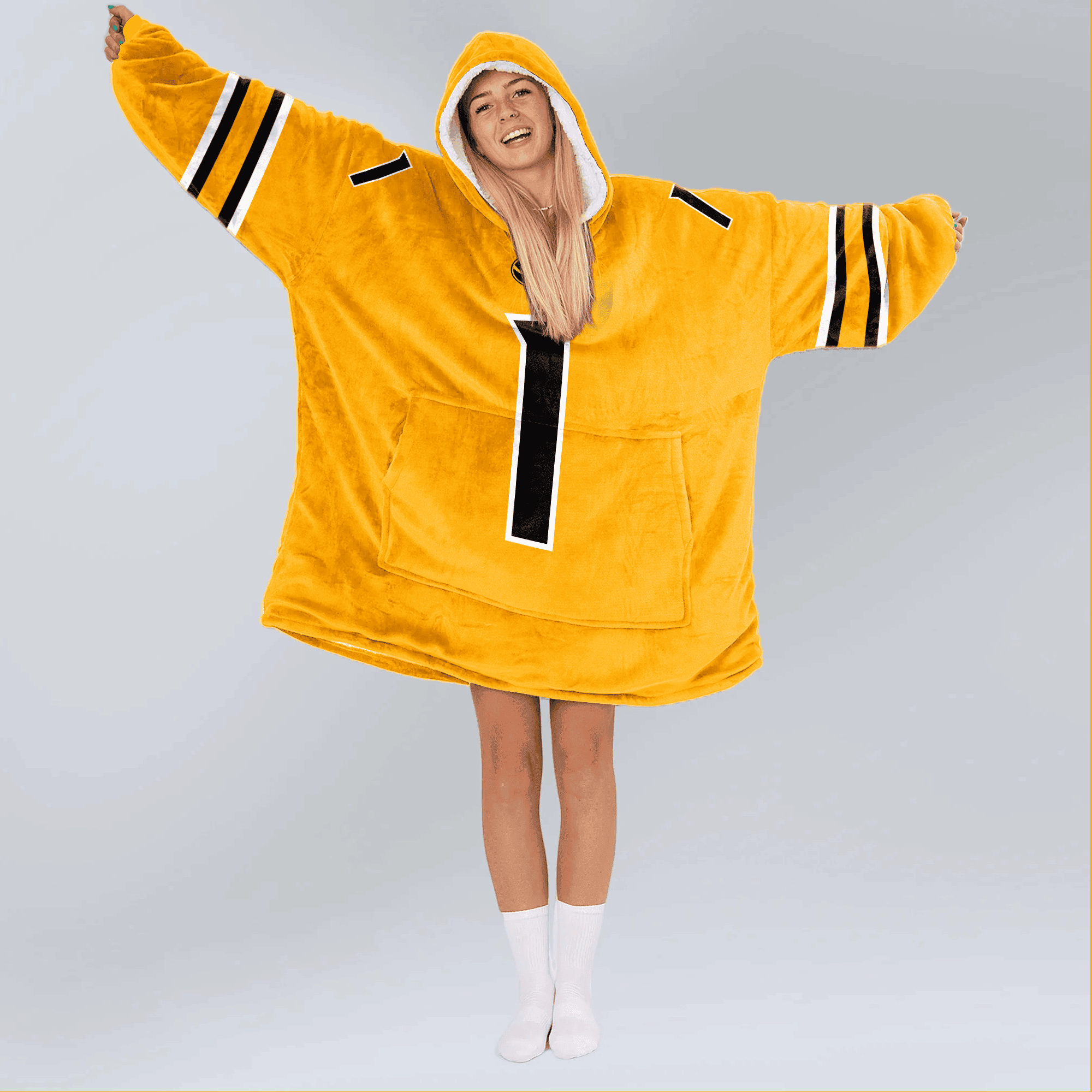 Adult #1 Missouri Football Unisex Blanket Hoodie