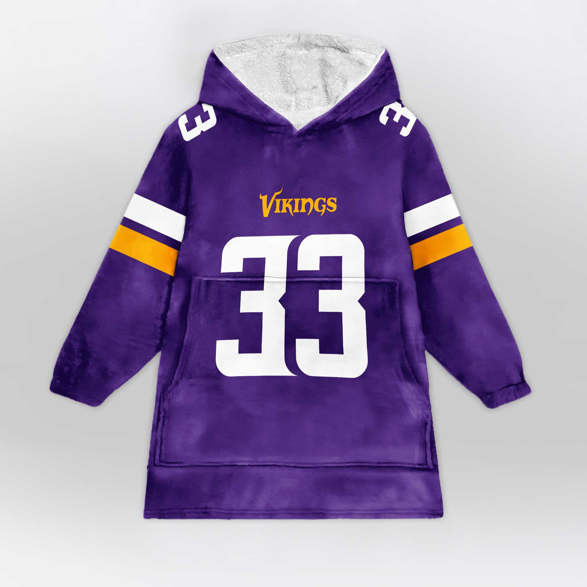 Adult 33 Minnesota Football Unisex Blanket Hoodie