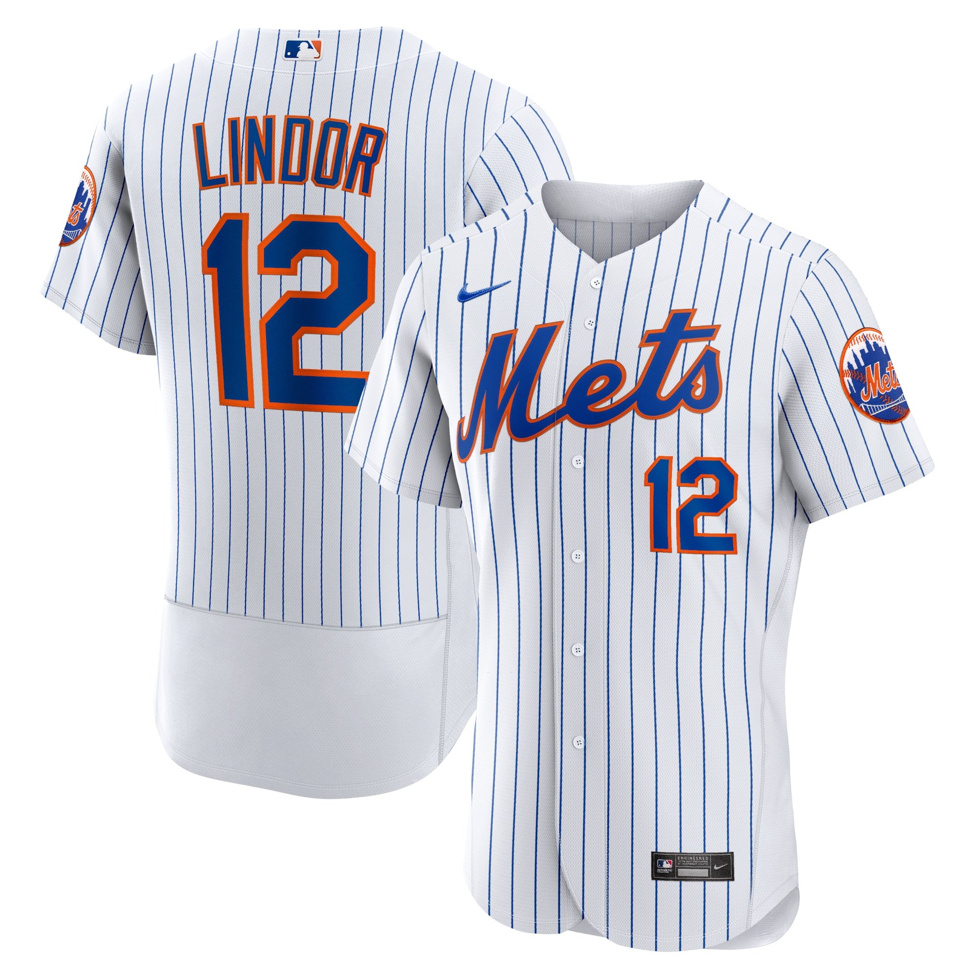 Men's New York Mets Francisco Lindor  White Home Player Jersey