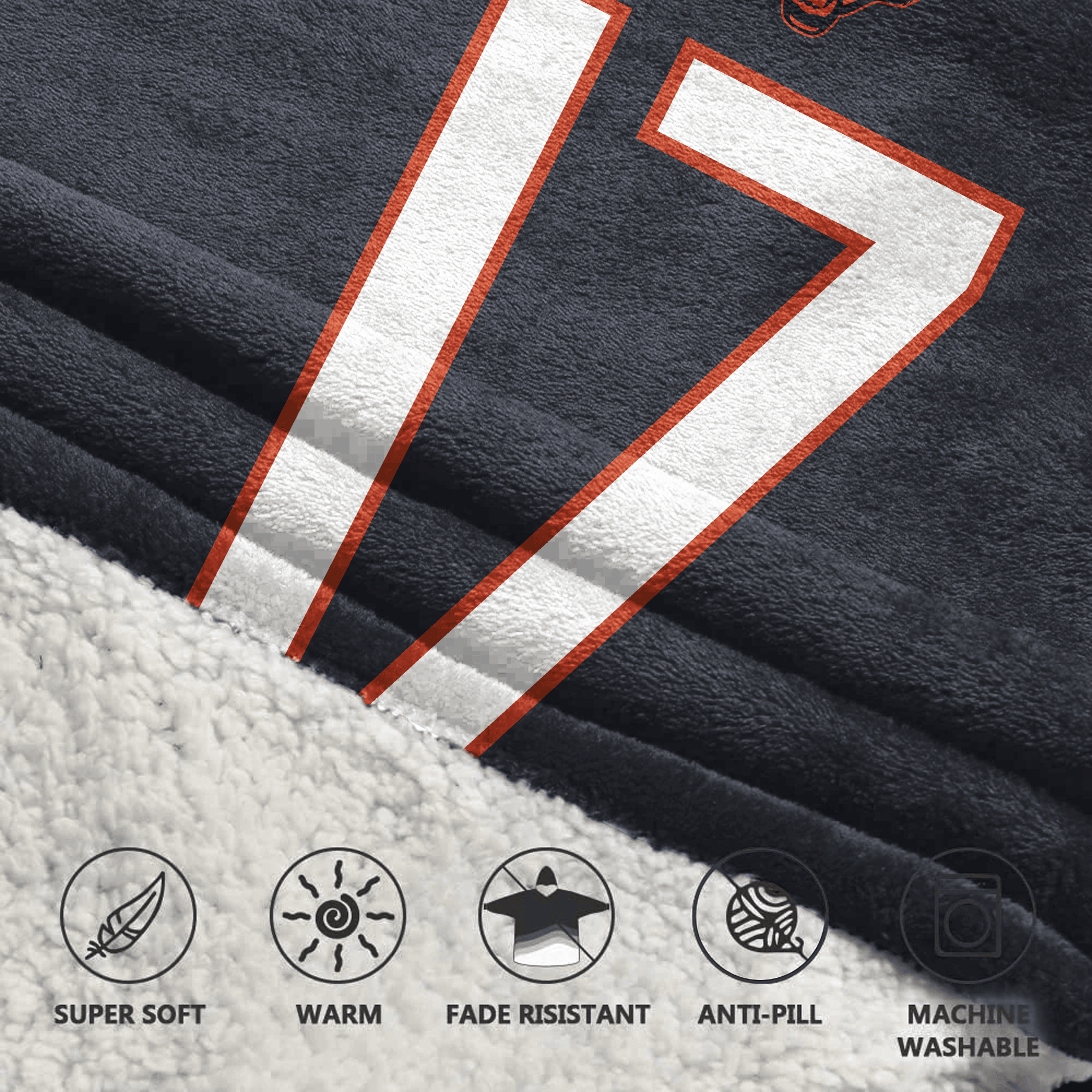 Kid T.B 17 Chicago Football Unisex Blanket Hoodie