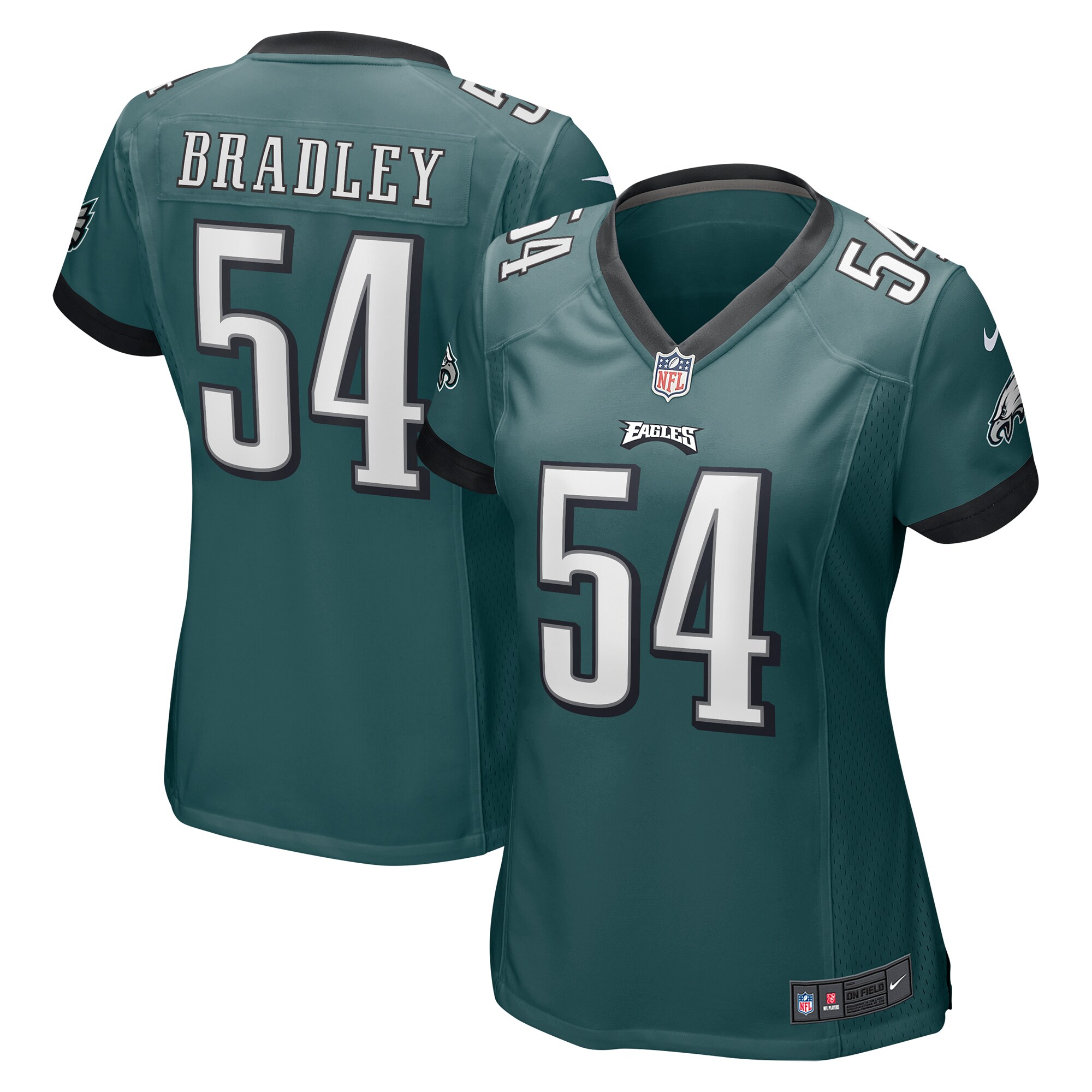 Shaun Bradley Philadelphia Eagles  Women's Game Jersey - Midnight Green