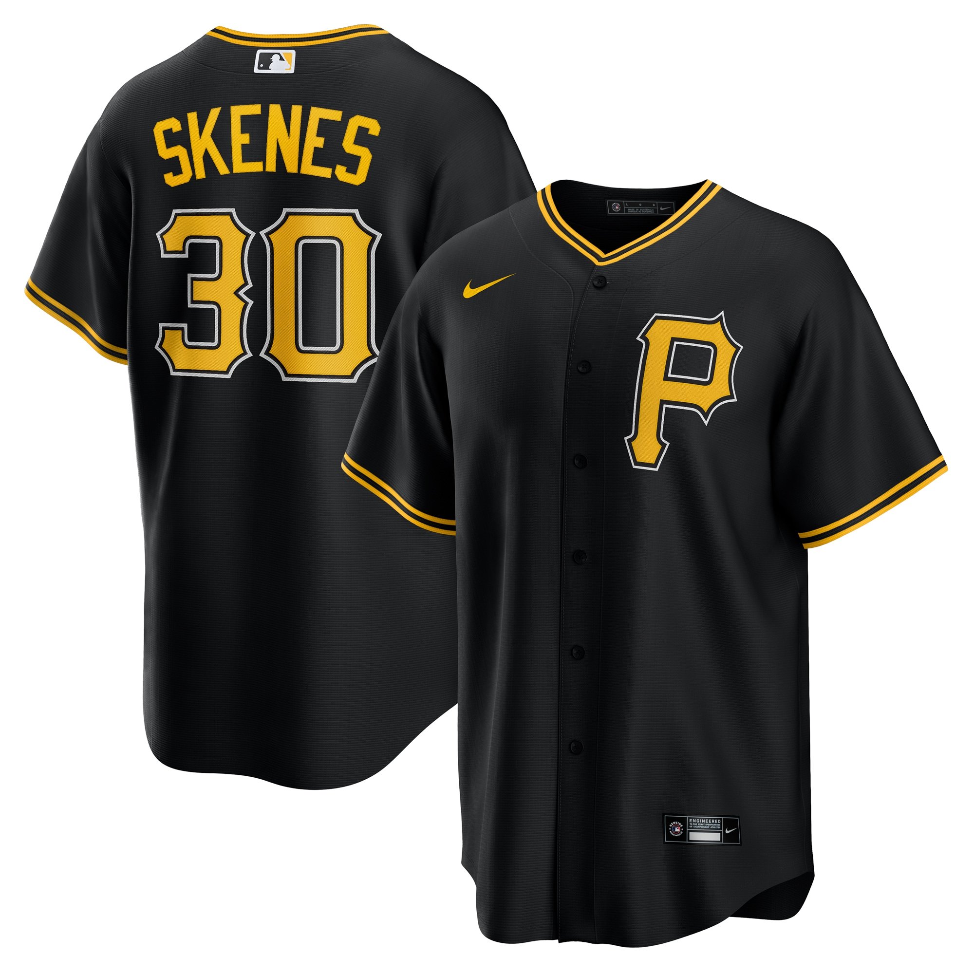 Men's Pittsburgh Pirates Paul Skenes  Black Alternate Replica Player Jersey