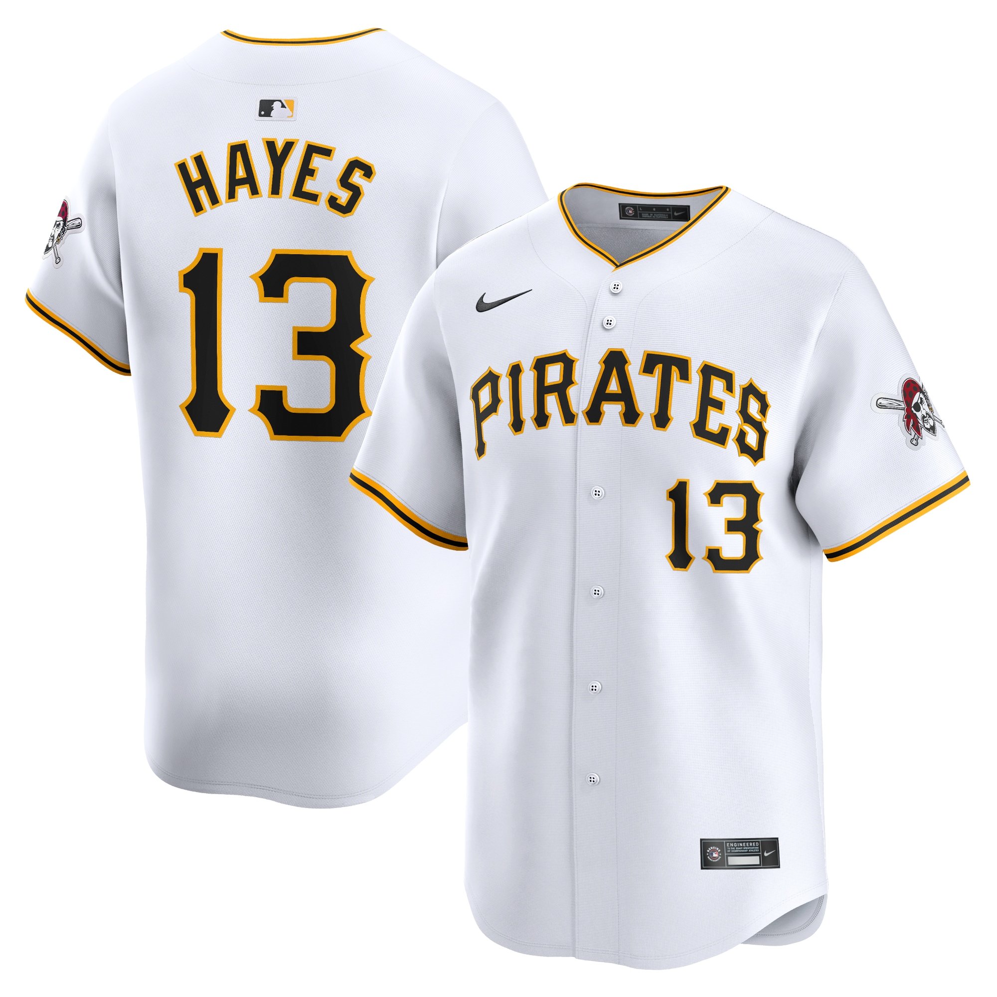 Men's Pittsburgh Pirates Ke'Bryan Hayes  White Home Limited Player Jersey