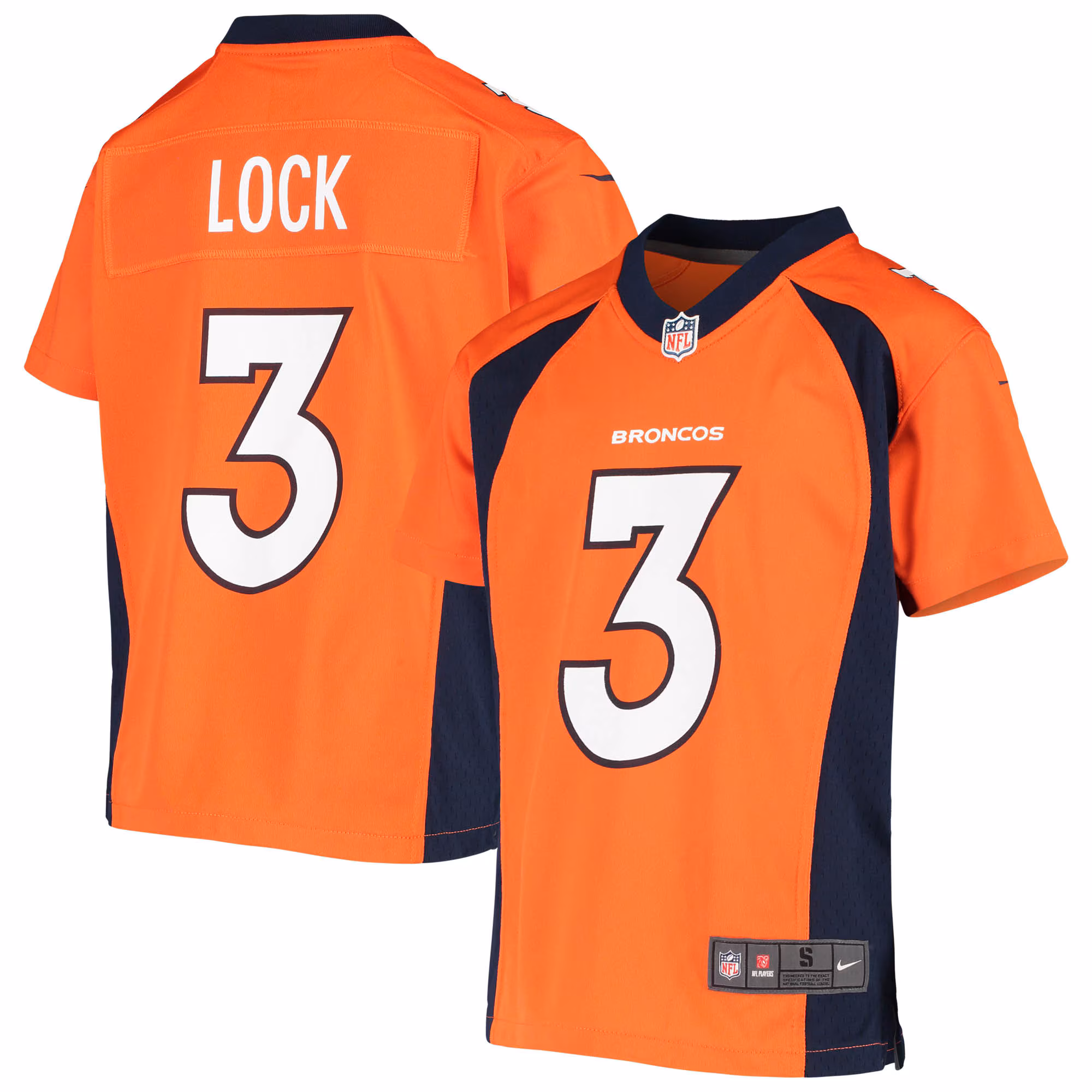 Drew Lock Denver Broncos Youth Player Game Jersey - Orange