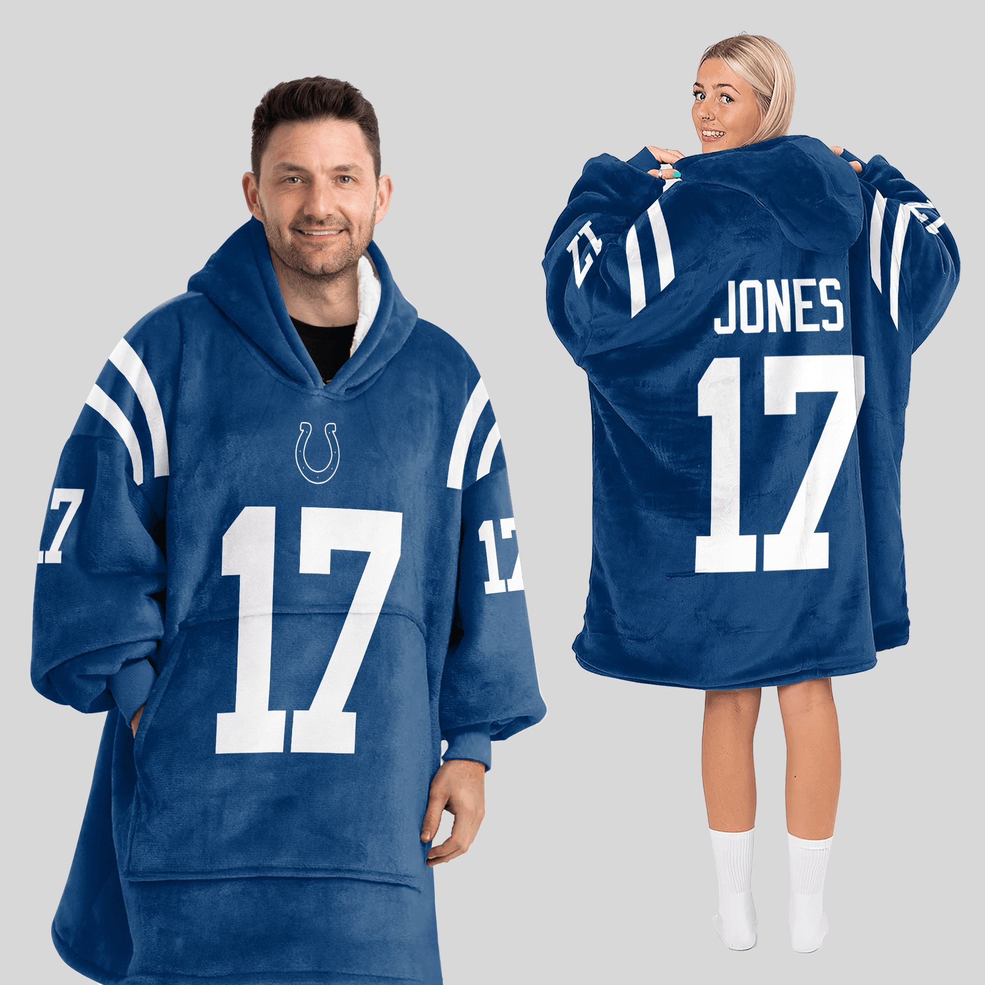 Adult 17 Indianapolis Football Unisex Blanket Hoodie
