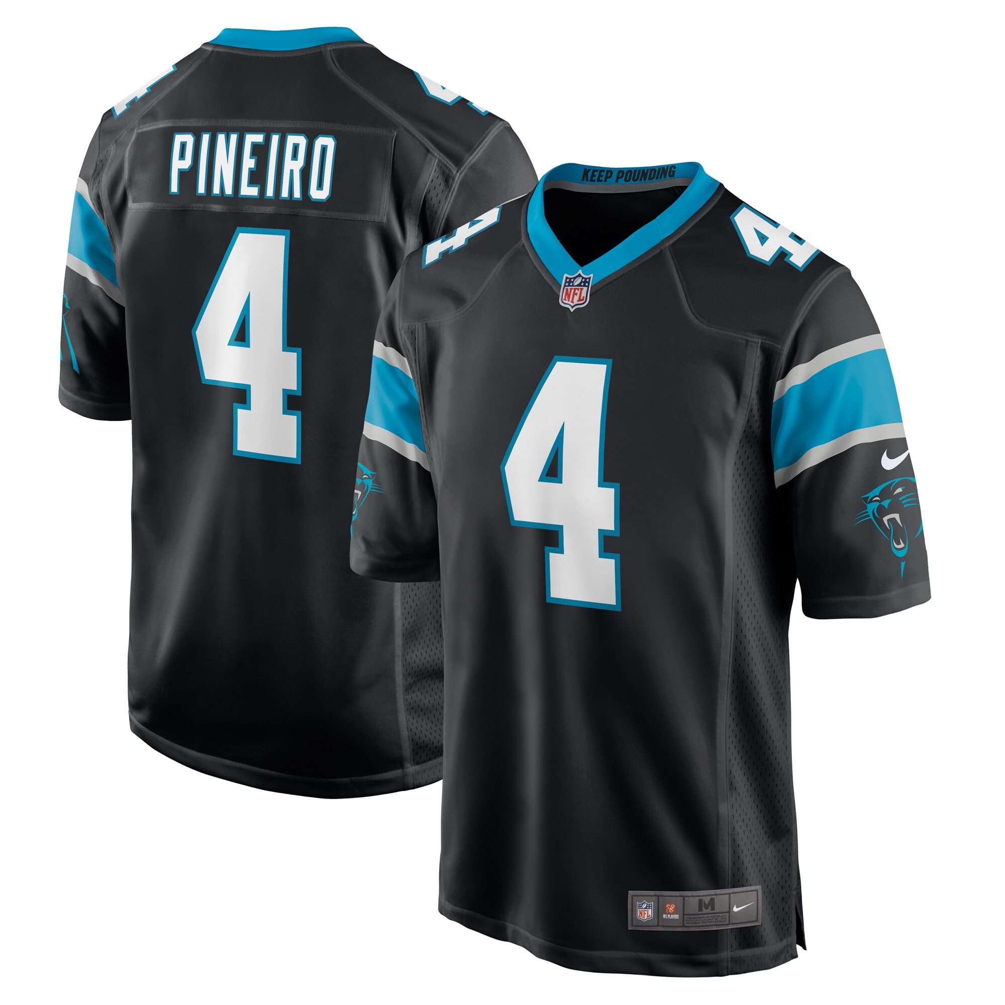 Eddy Pineiro Carolina Panthers  Game Player Jersey - Black