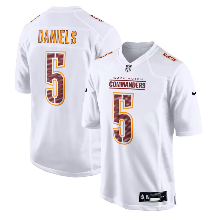 Men's Jayden Daniels Tundra #5 White Washington Commanders Fashion Jersey