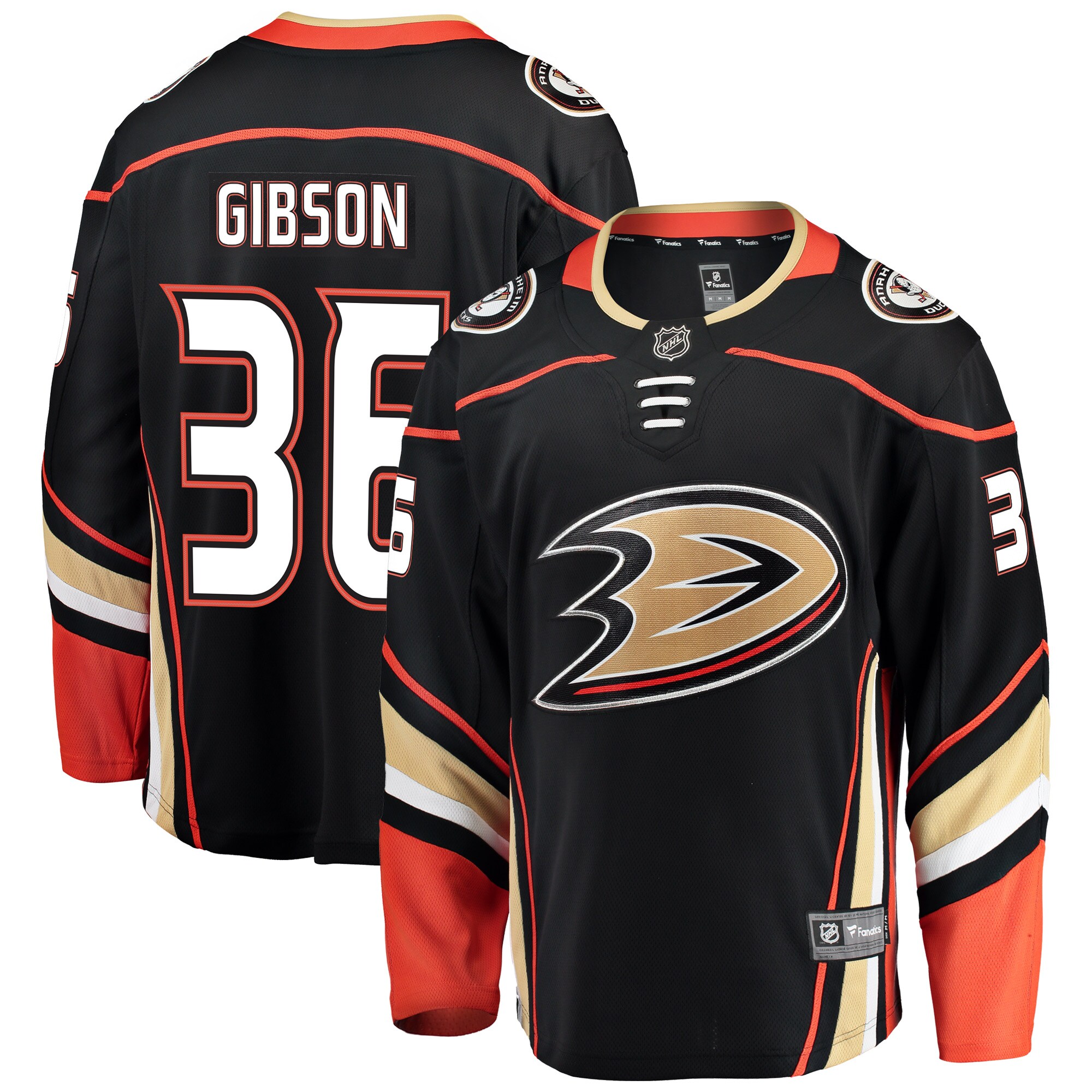 John Gibson Anaheim Ducks Breakaway Player Jersey - Black