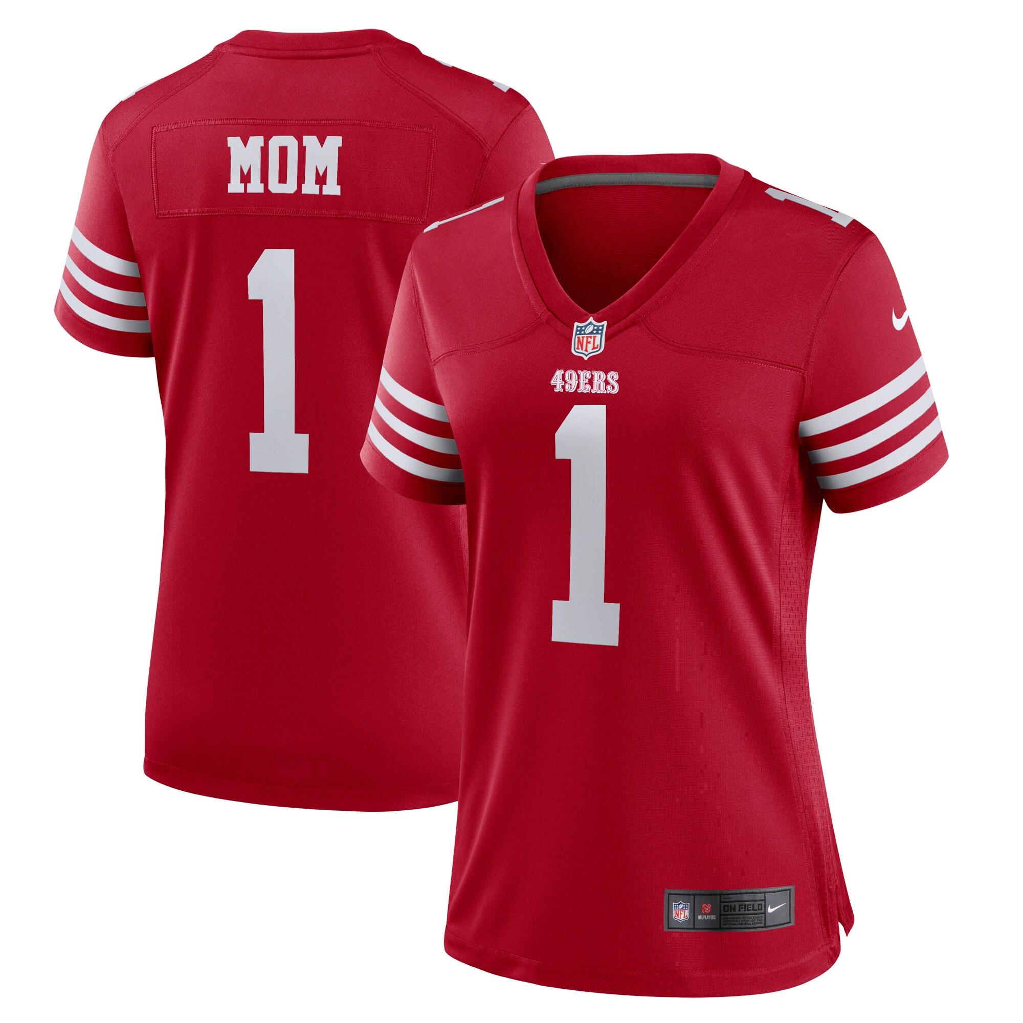 Number 1 Mom San Francisco 49ers  Women's Game Jersey - Scarlet