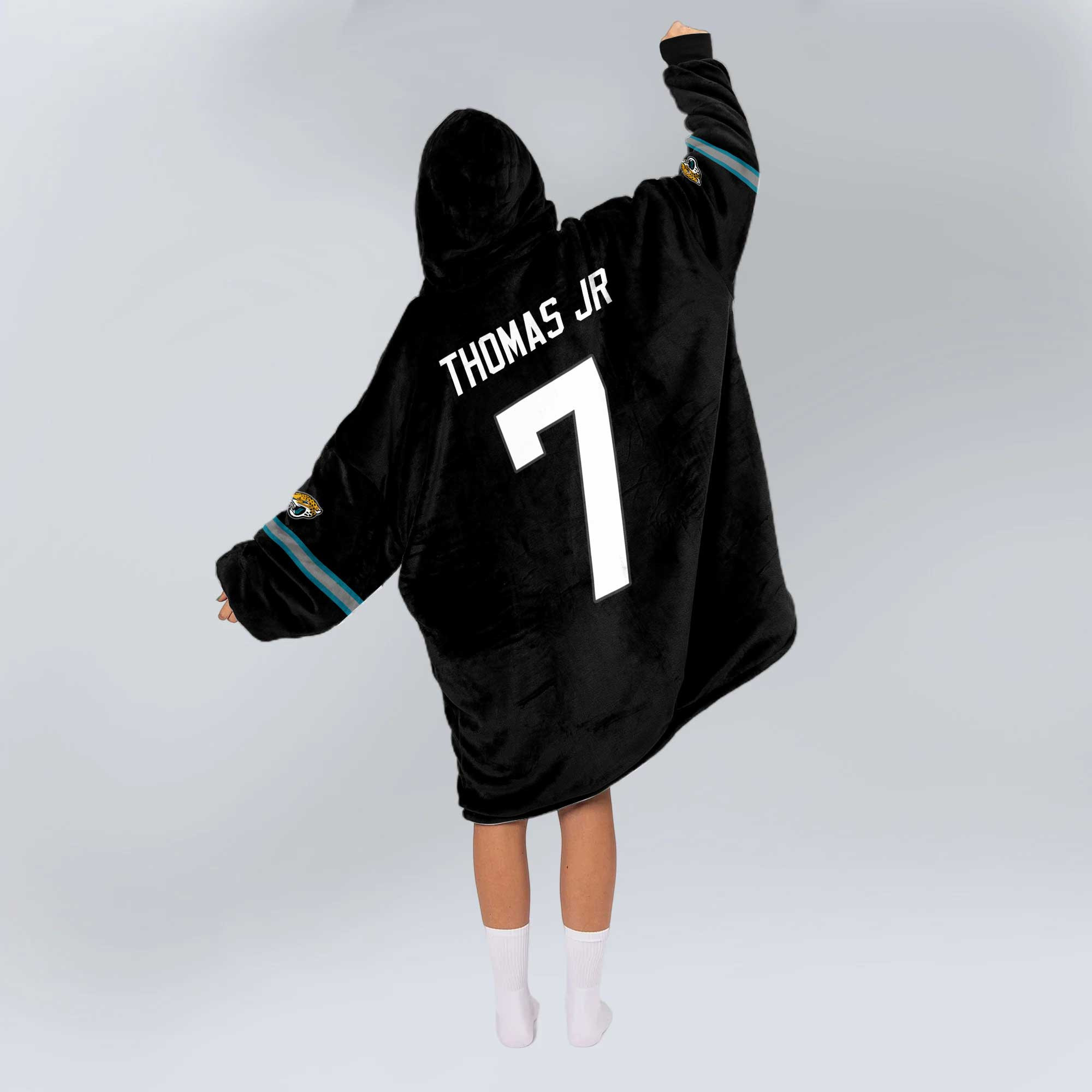 Adult 7 Jacksonville Football Unisex Blanket Hoodie