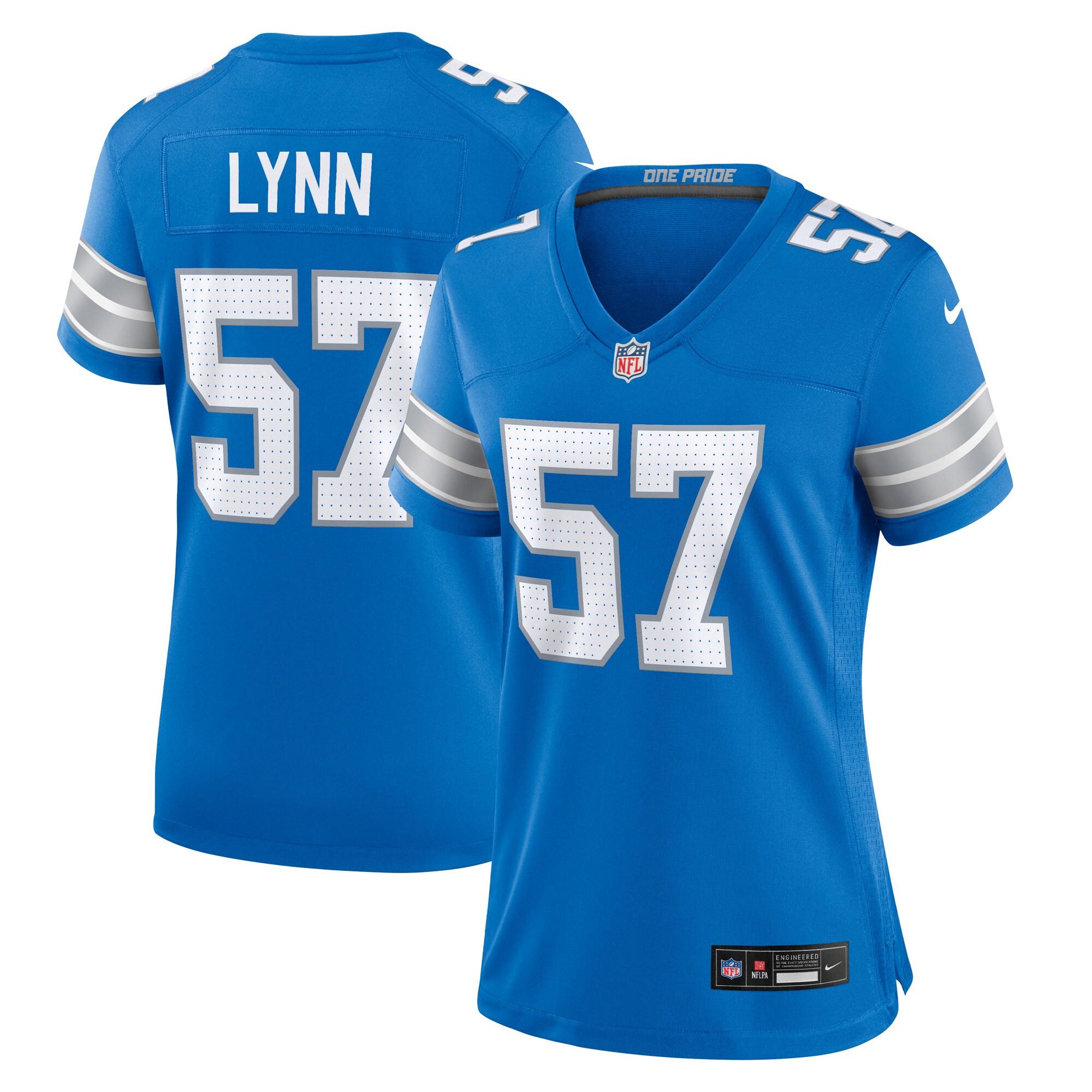 Nate Lynn Detroit Lions Women's Game Jersey -  Blue