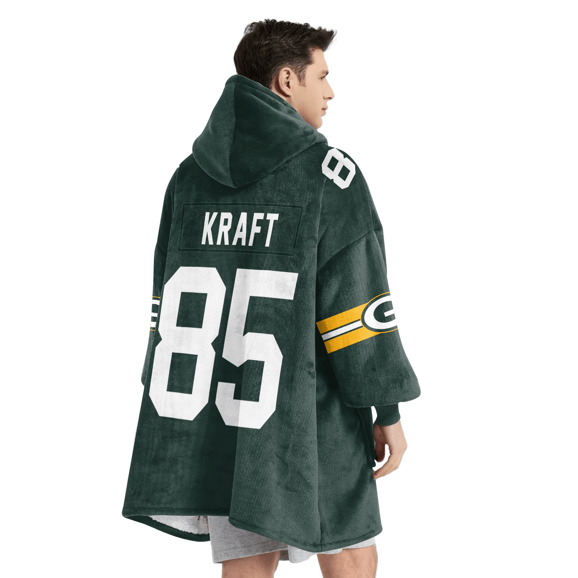 Adult T.K 85 Green Bay Football Unisex Blanket Hoodie