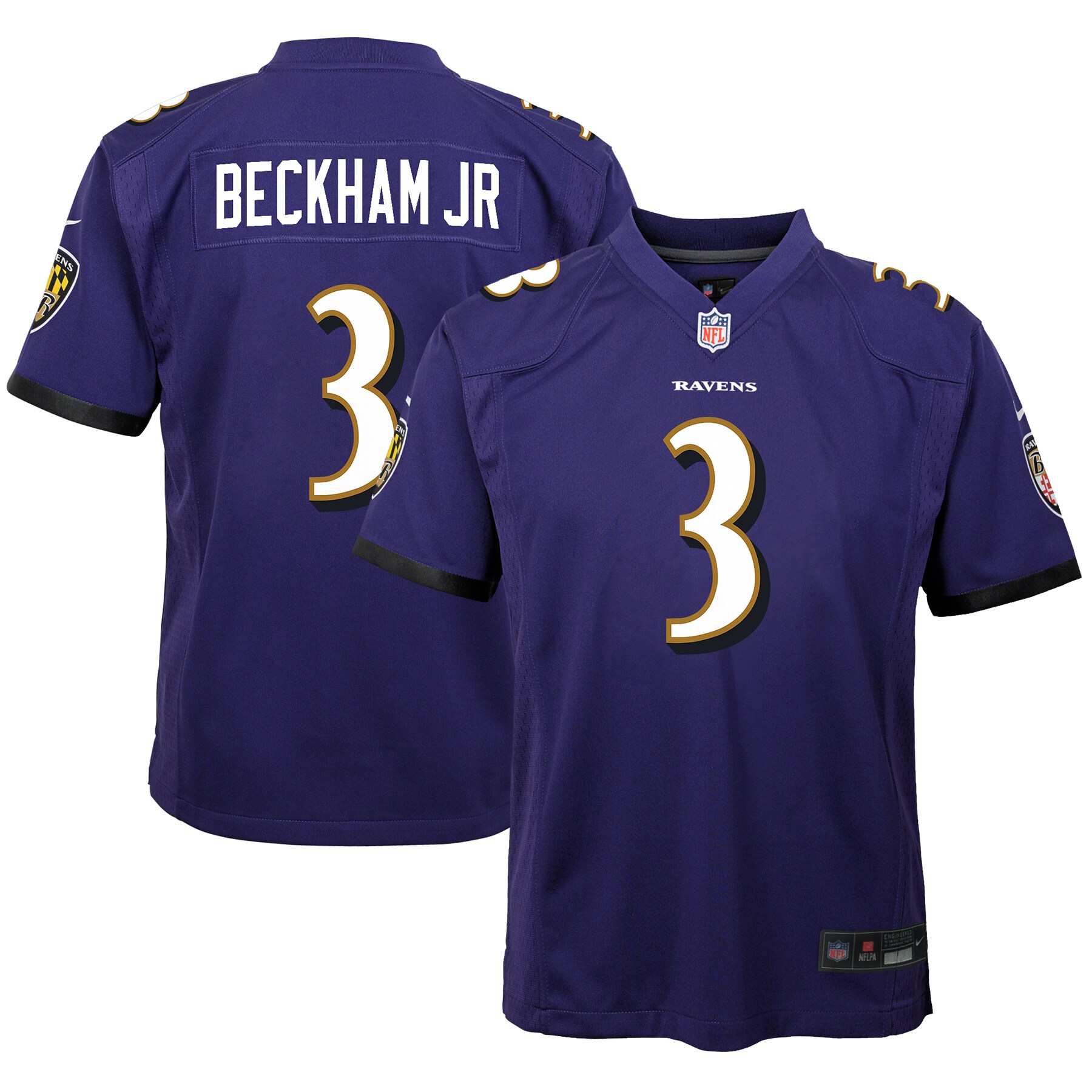 Odell Beckham Jr. Baltimore Ravens  Youth Game Jersey - Purple