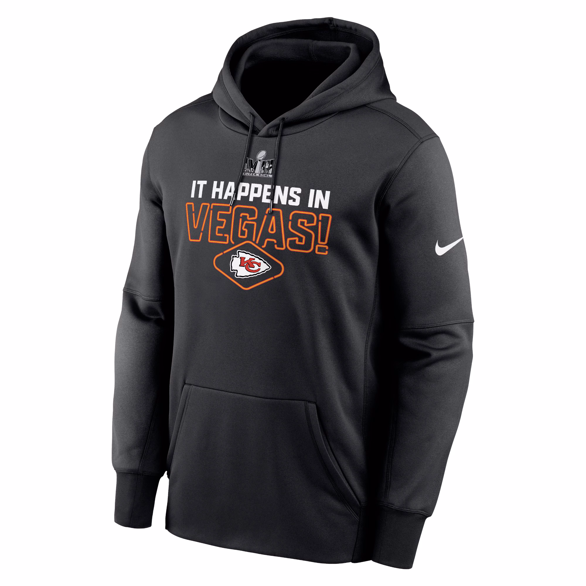 Kansas City Chiefs Super Bowl LVIII Lockup Pullover Hoodie – Black