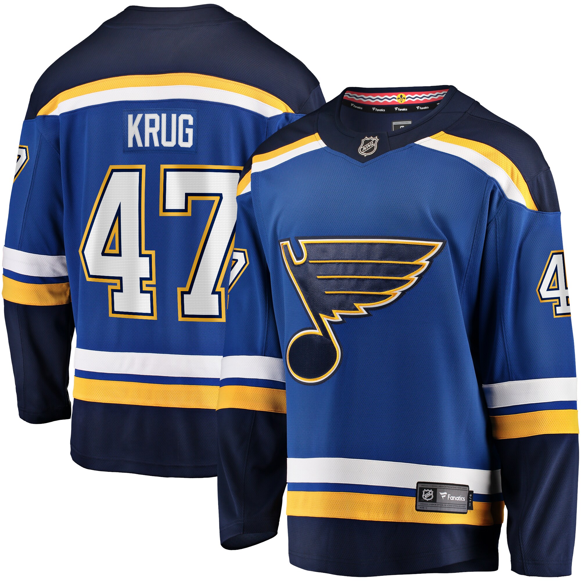 Torey Krug St.Louis Blues Home Premier Breakaway Player Jersey - Blue