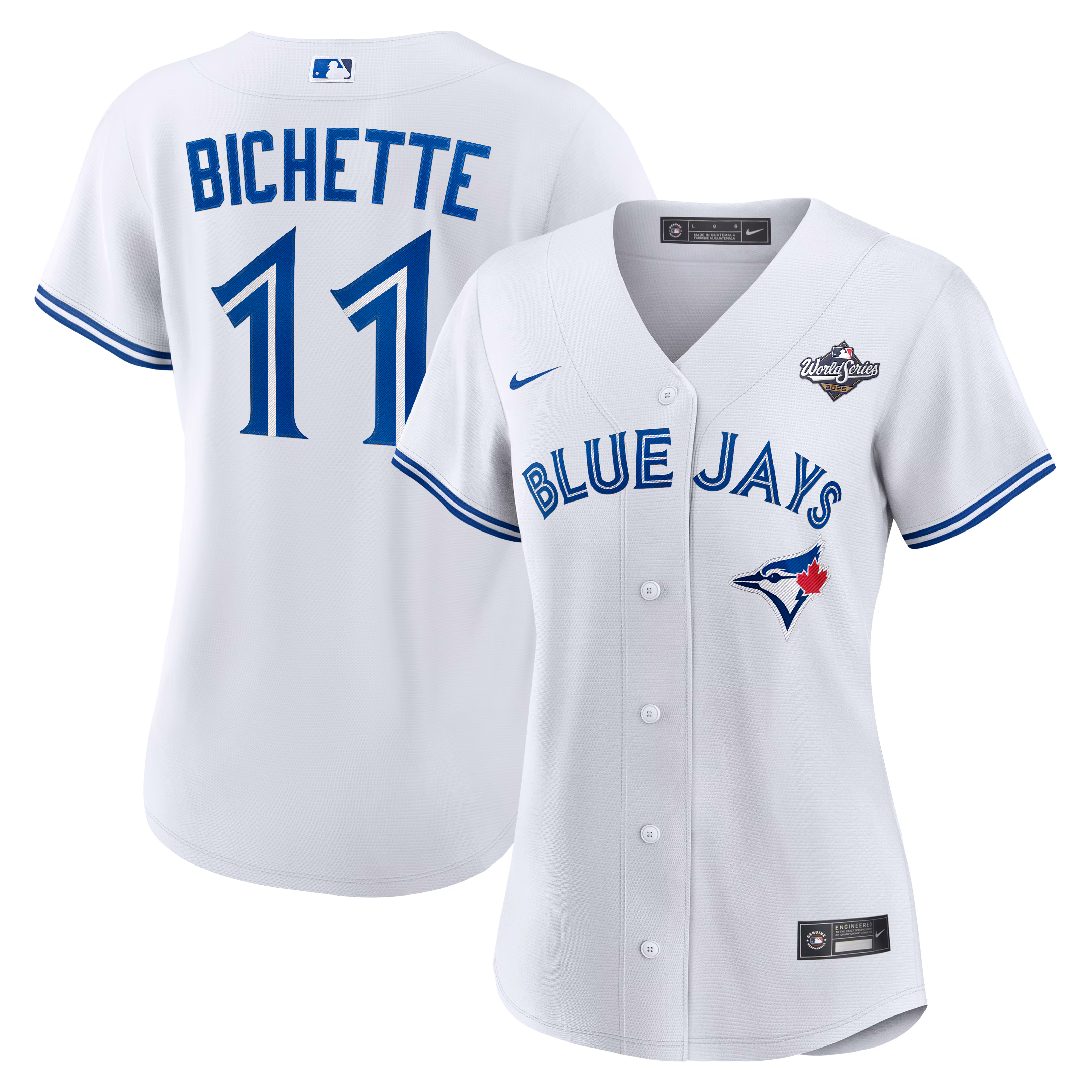 Bo Bichette #11 Toronto Blue Jays Women's 2025 World Series Home Replica Player Jersey - White