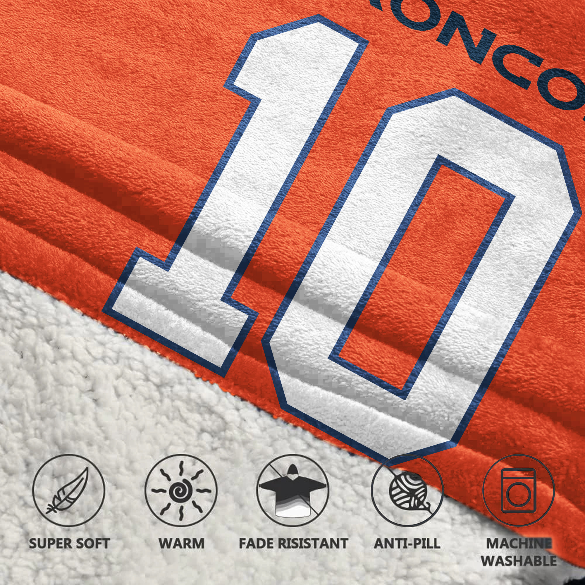 Adult B.N 10 Denver Football Unisex Blanket Hoodie