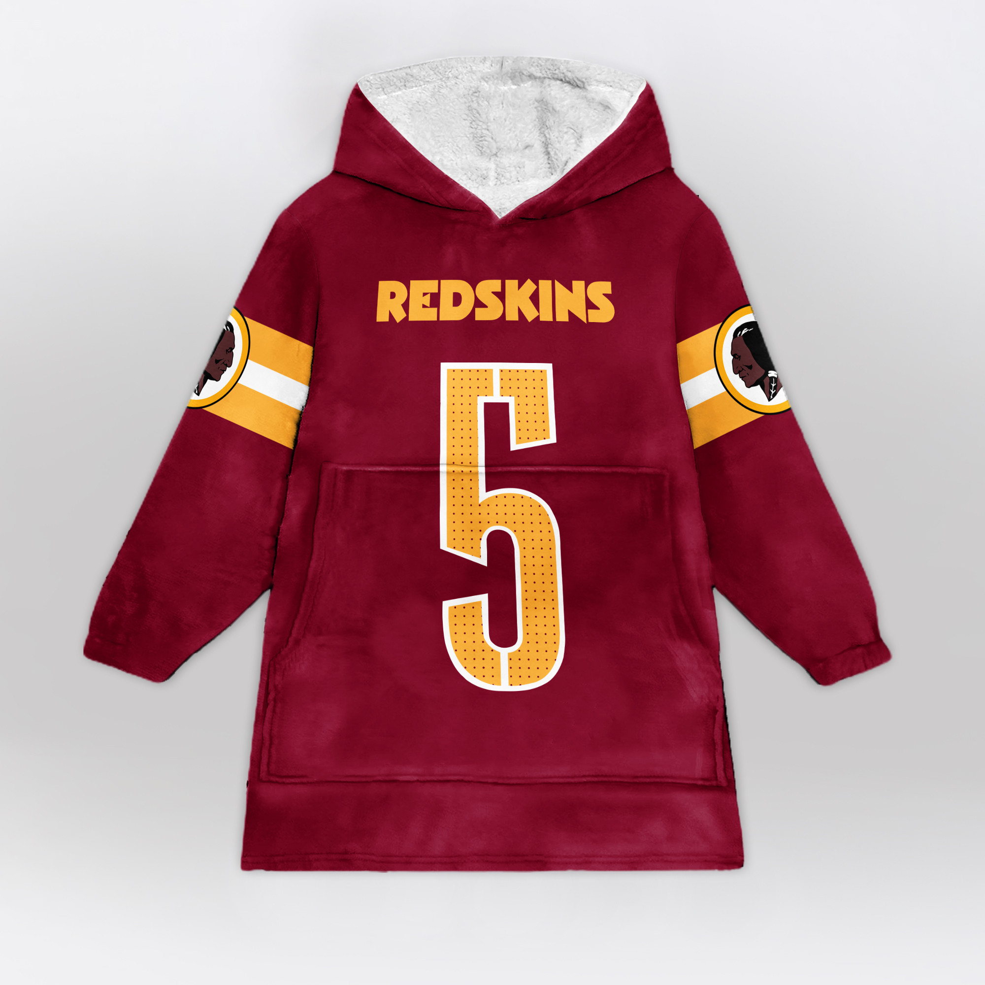 Adult 5 Washington Football Unisex Blanket Hoodie