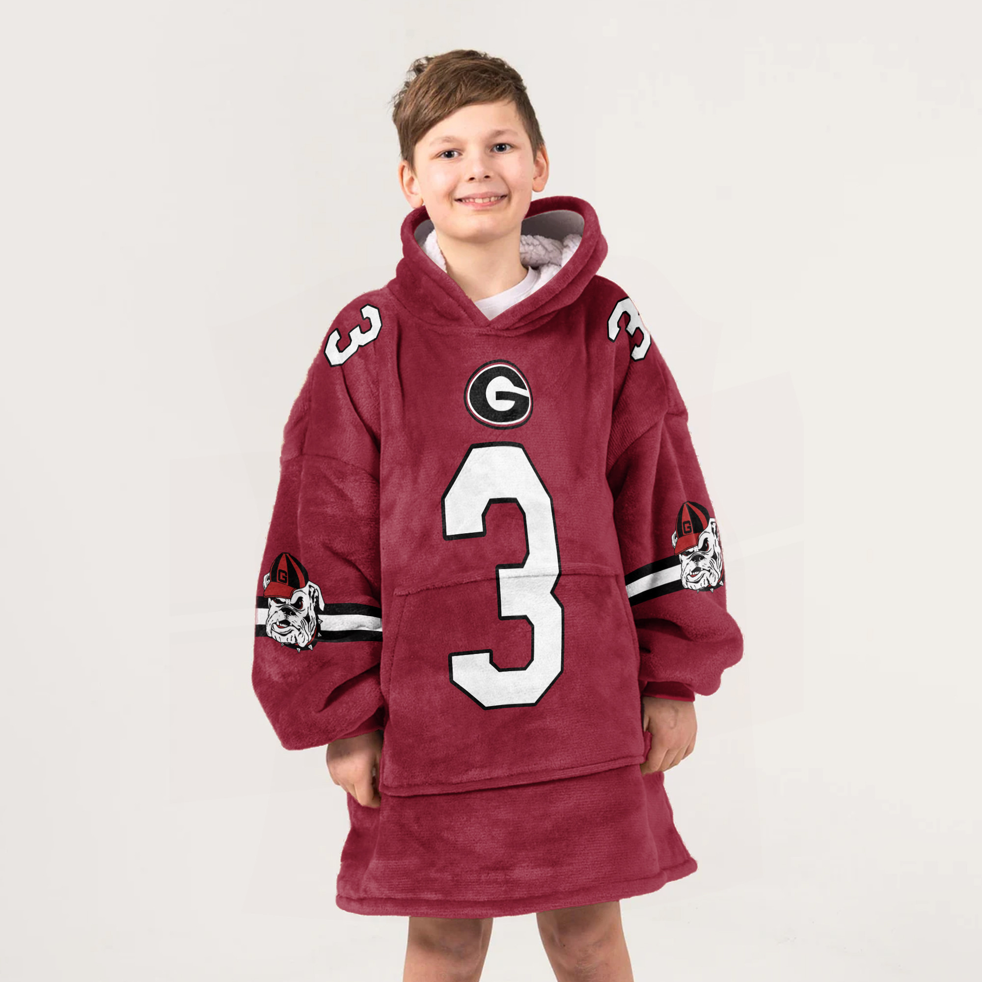 Adult 3 Georgia Football Unisex Blanket Hoodie