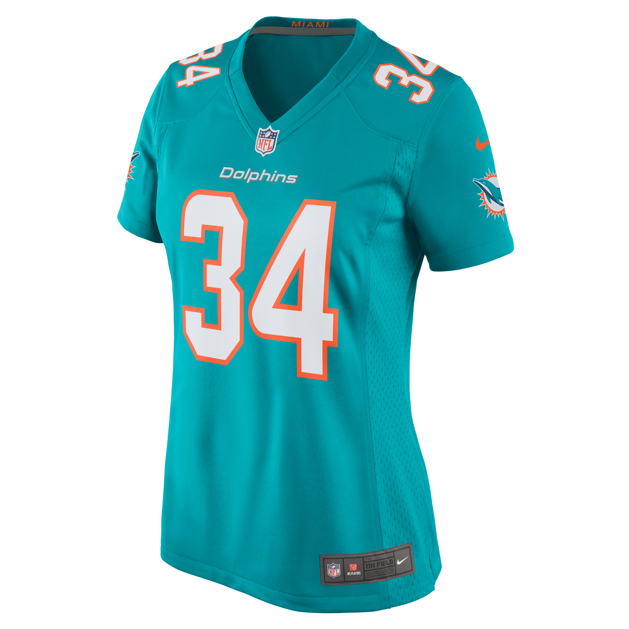 Tino Ellis Miami Dolphins Women's Home Game Player Jersey - Aqua