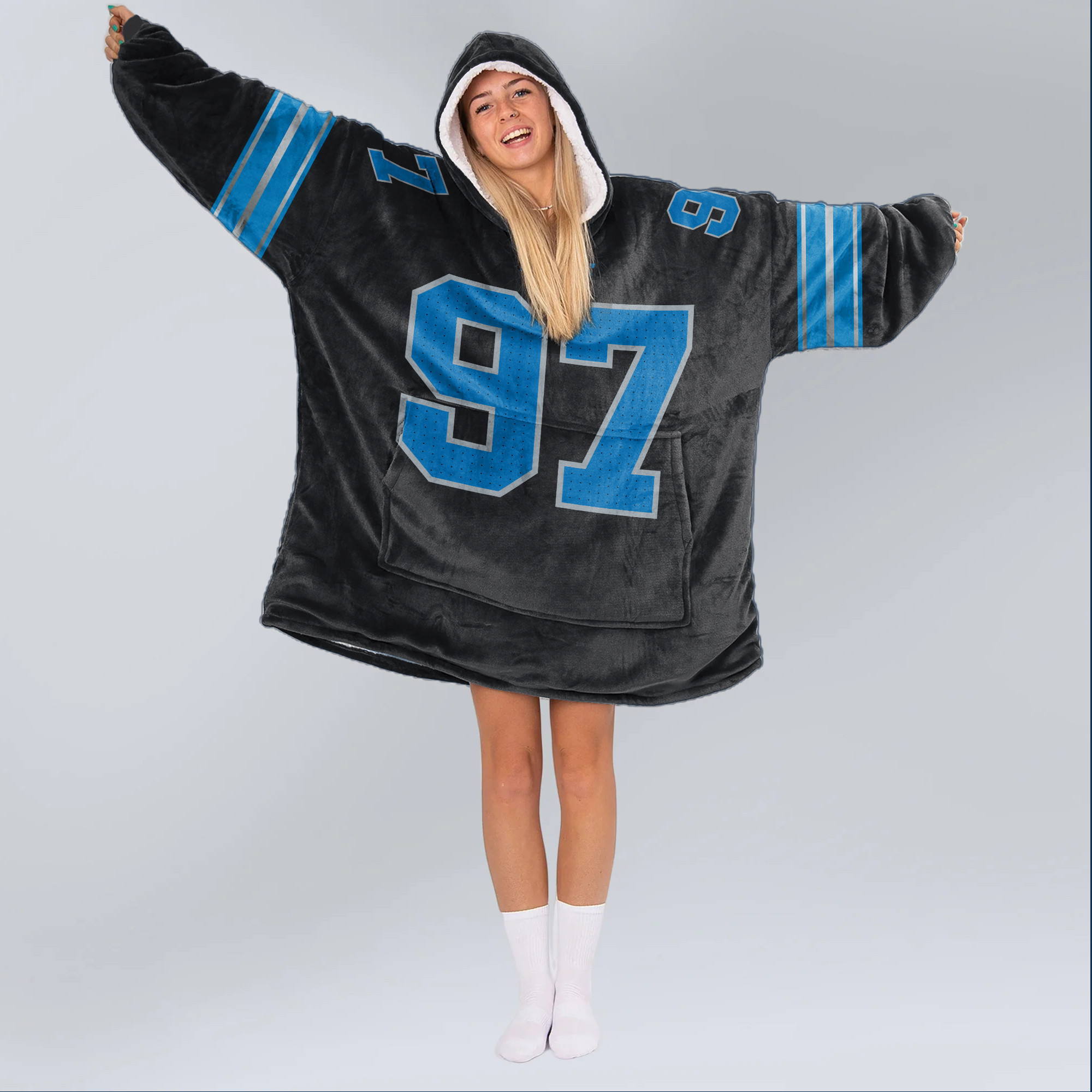 Adult A.H 97 Detroit Football Unisex Blanket Hoodie