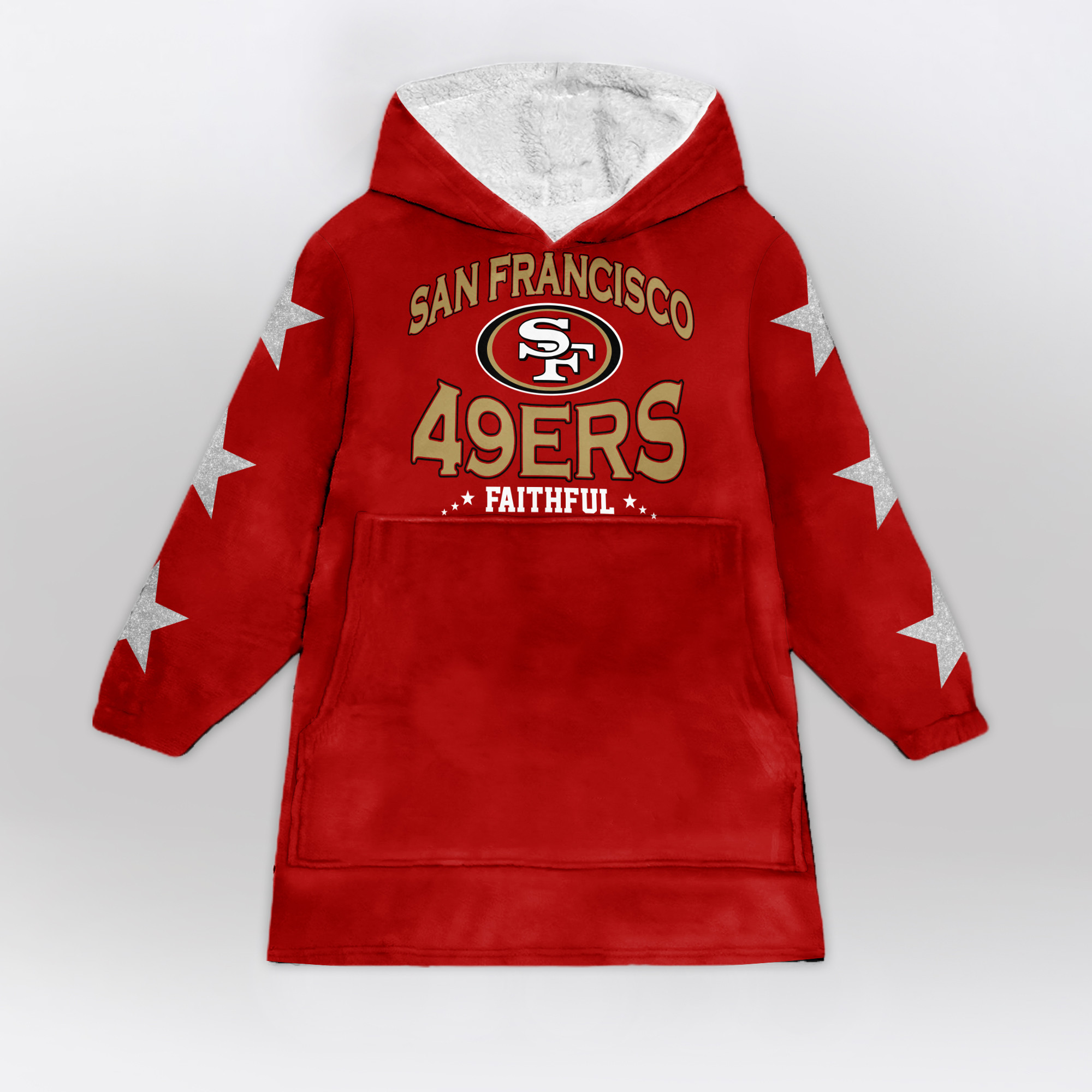 Adult San Francisco 49ers Football Unisex Blanket Hoodie