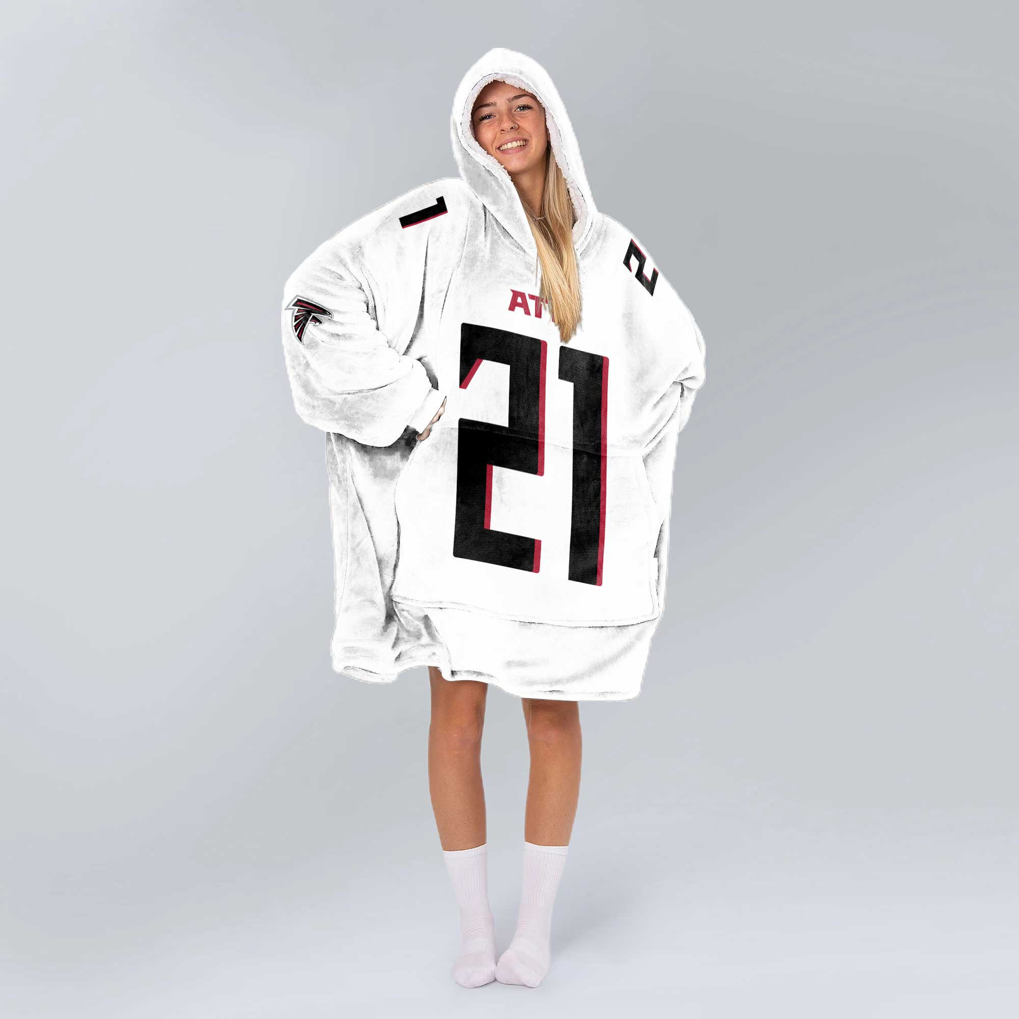 Adult 21 Atlanta Football Unisex Blanket Hoodie
