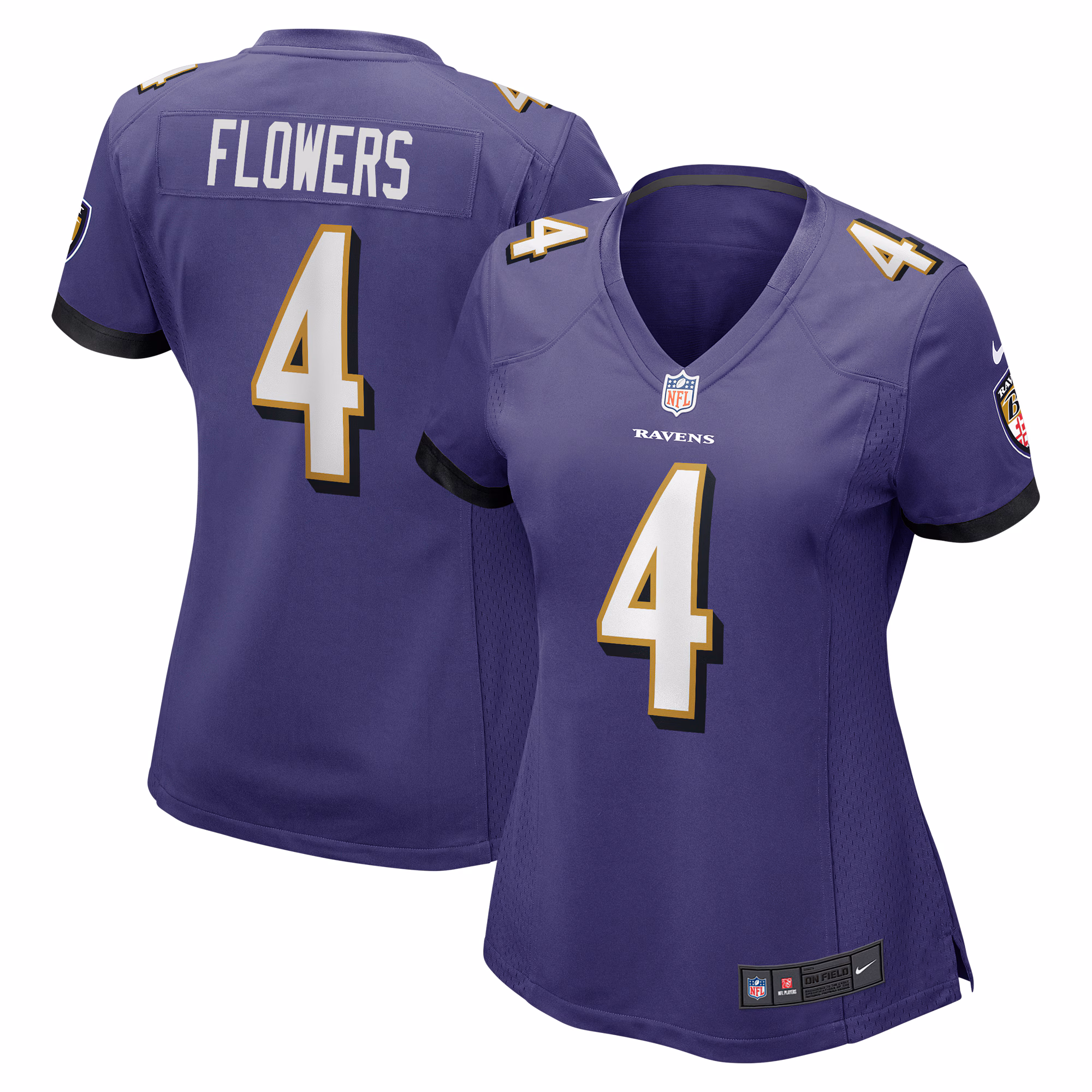 Zay Flowers Baltimore Ravens Women's Team Game Jersey - Purple