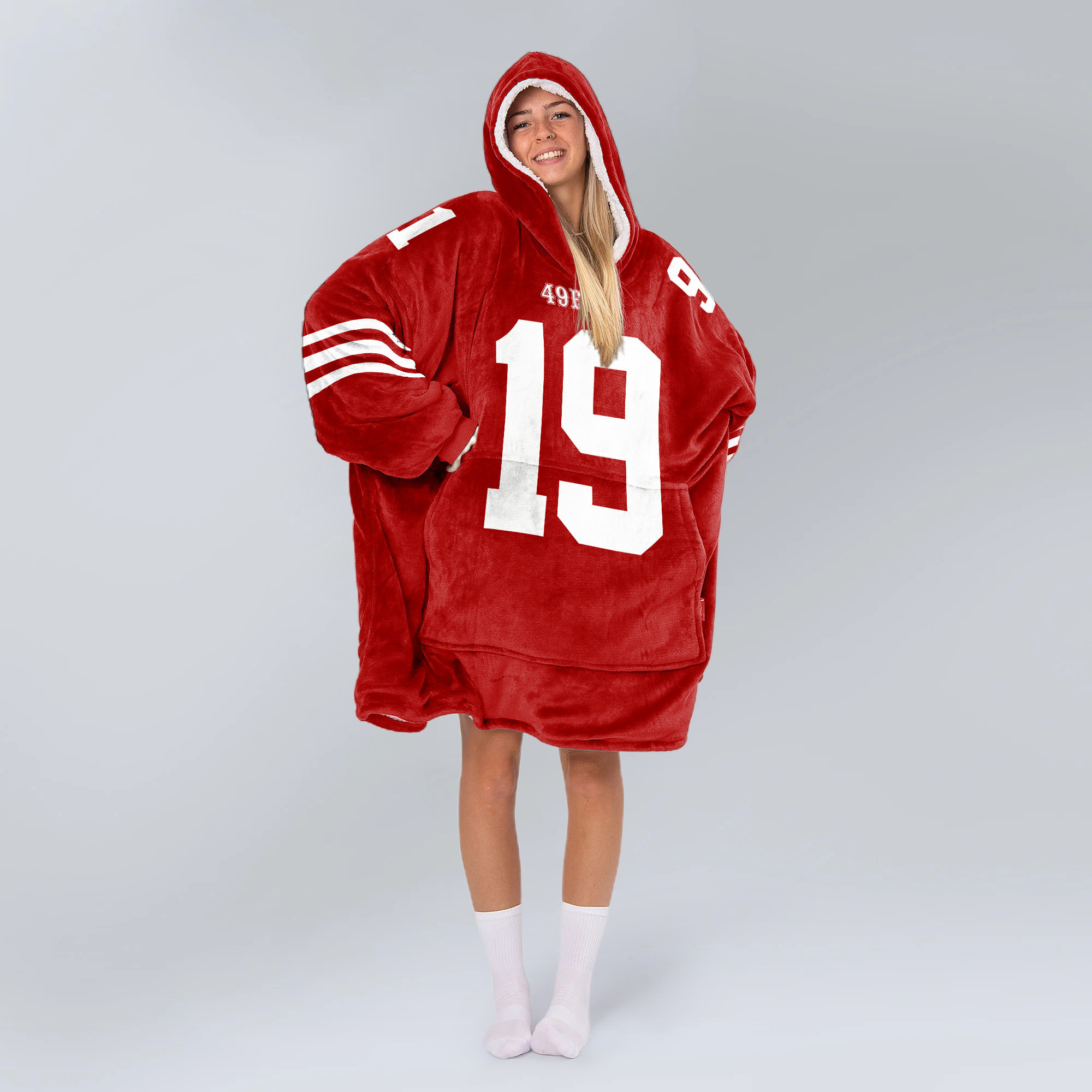 Adult D.S 19 San Francisco 49ers Football Unisex Blanket Hoodie