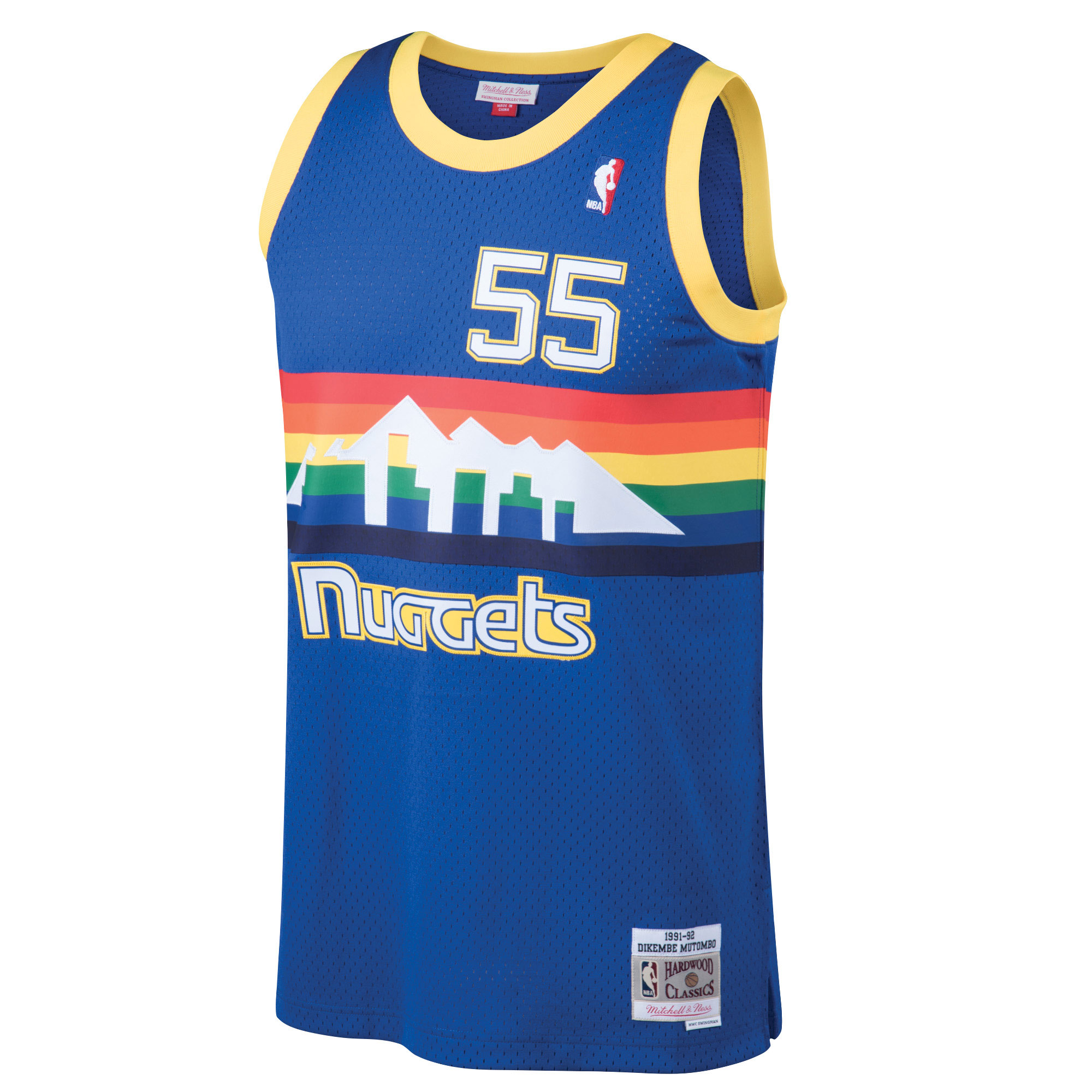 Dikembe Mutombo Denver Nuggets Mitchell & Ness 1991-92 Hardwood Classics Swingman Jersey - Blue