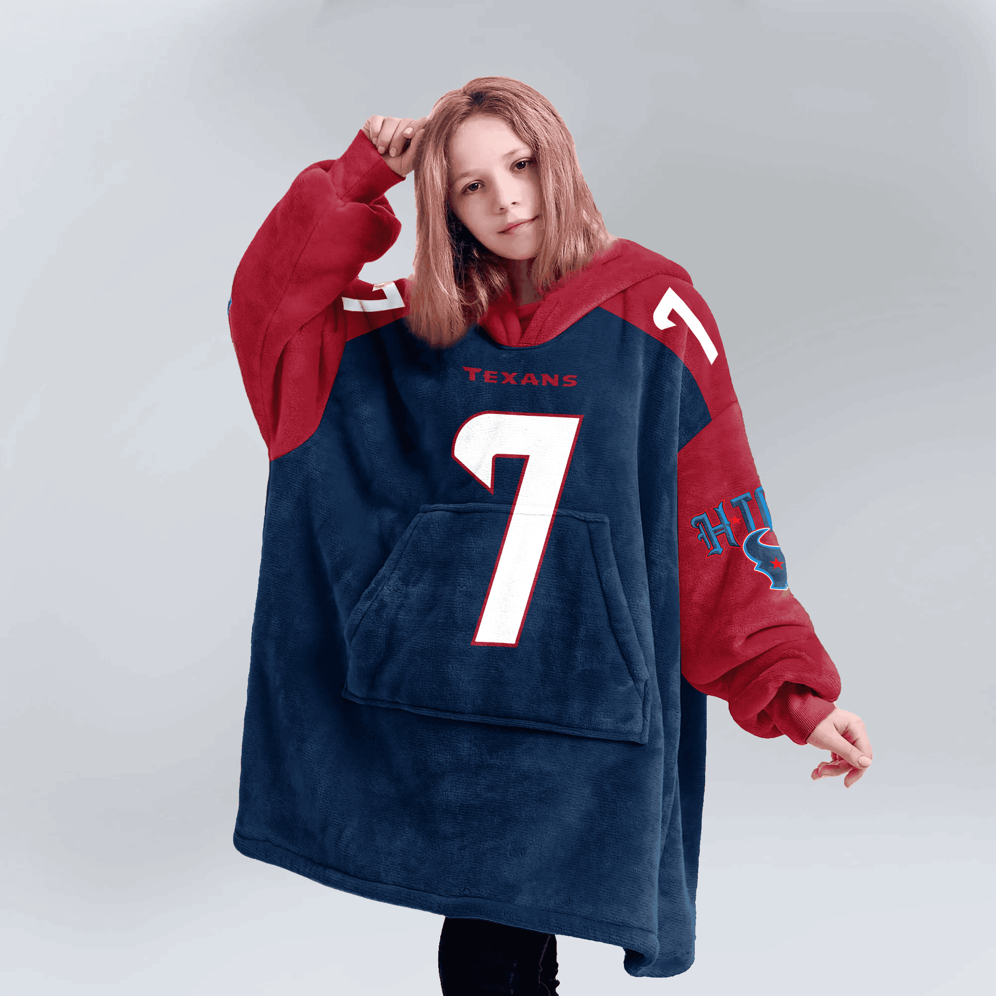 Adult C.S 7 Houston Football Unisex Blanket Hoodie