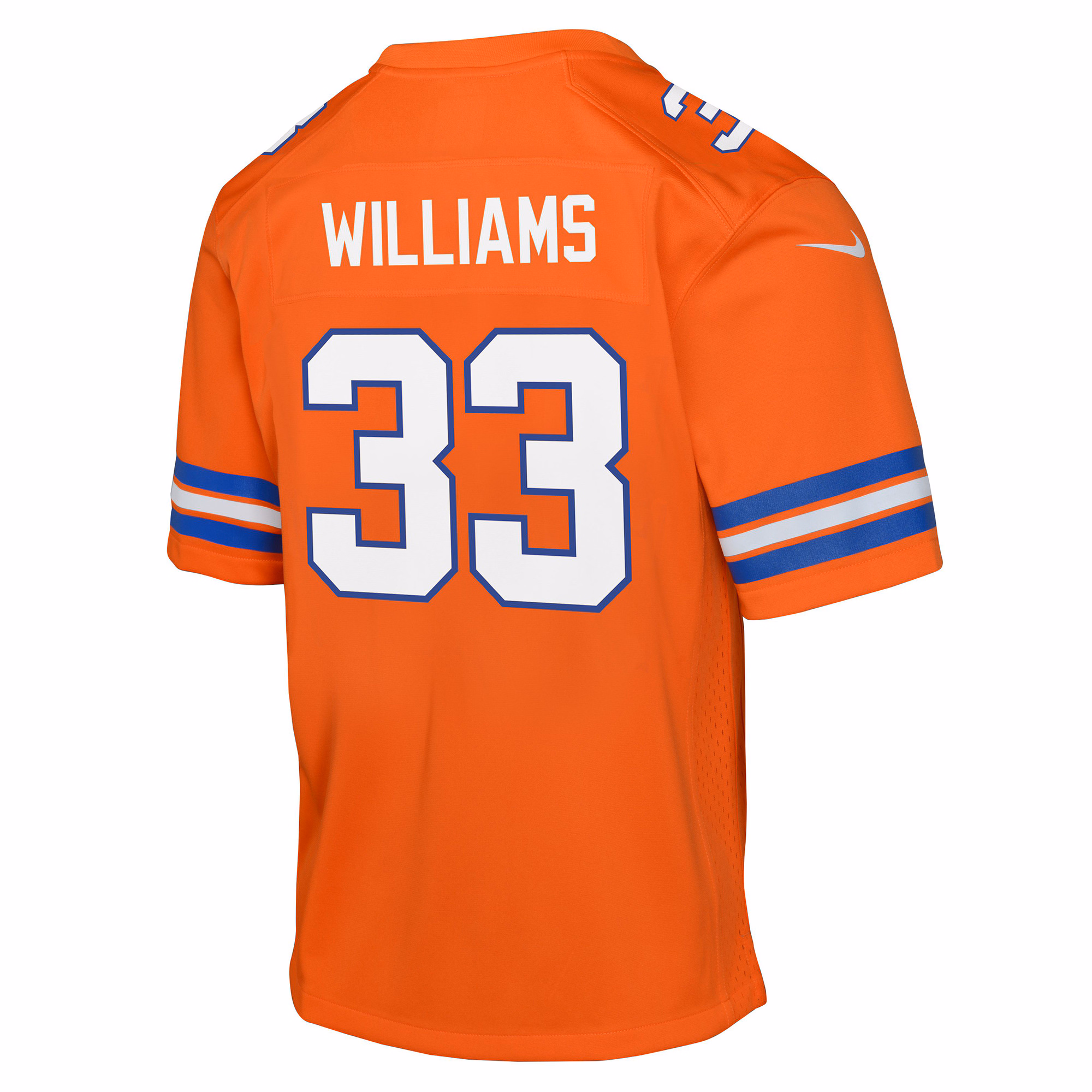 Javonte Williams Denver Broncos Youth Mile High Collection 1977 Throwback Game Jersey - Orange