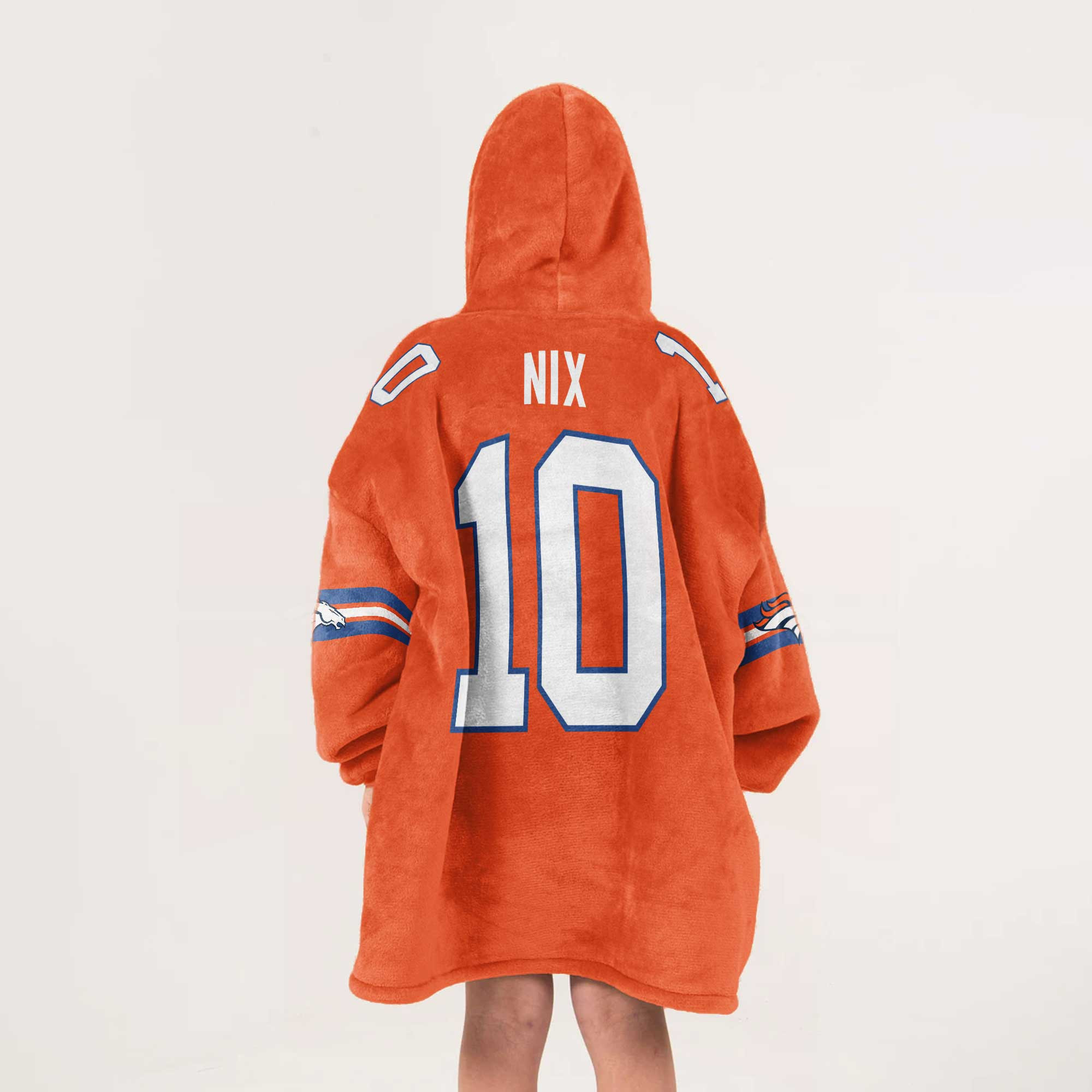 Adult 10 Denver Football Unisex Blanket Hoodie