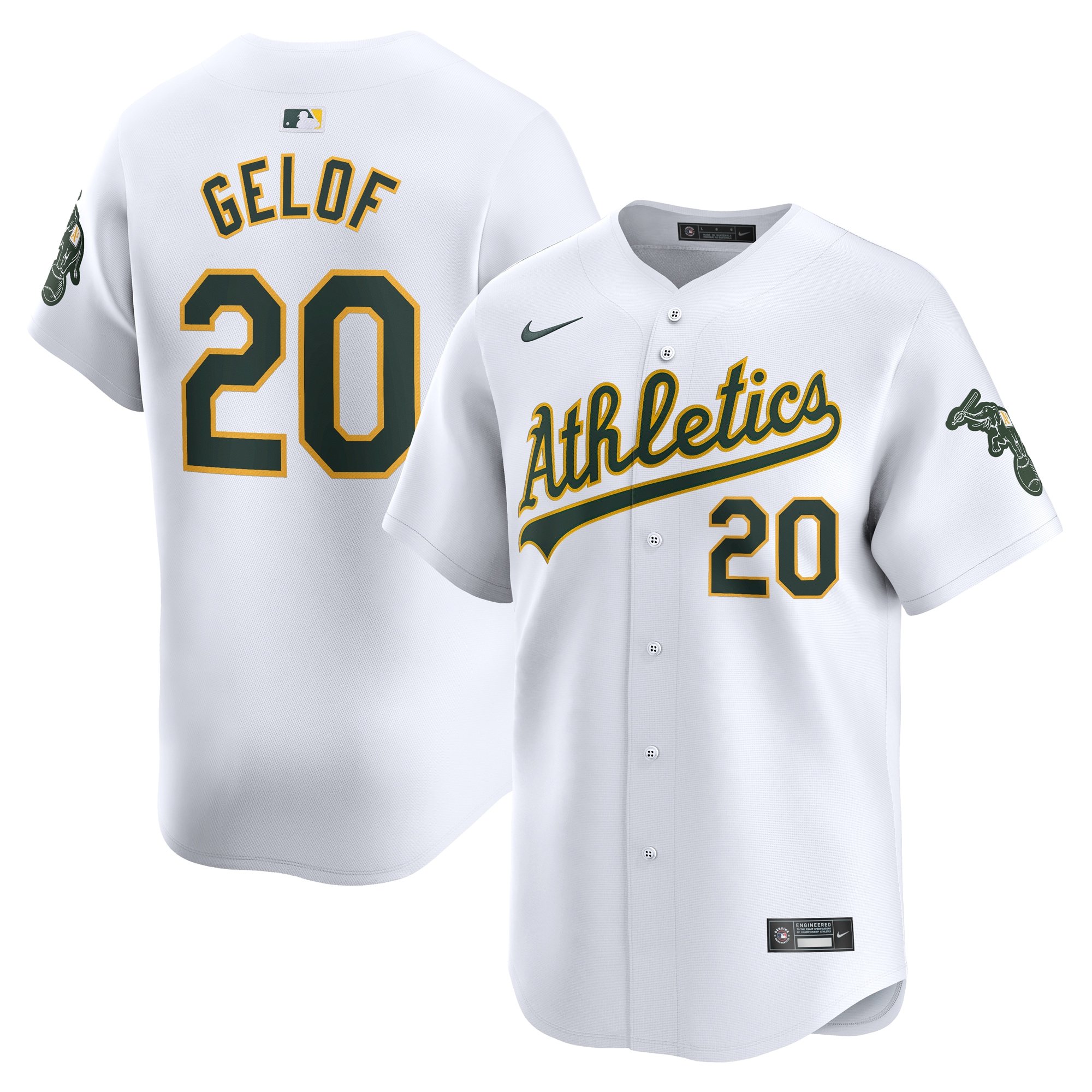 Men's Oakland Athletics Zack Gelof  White Home Limited Player Jersey