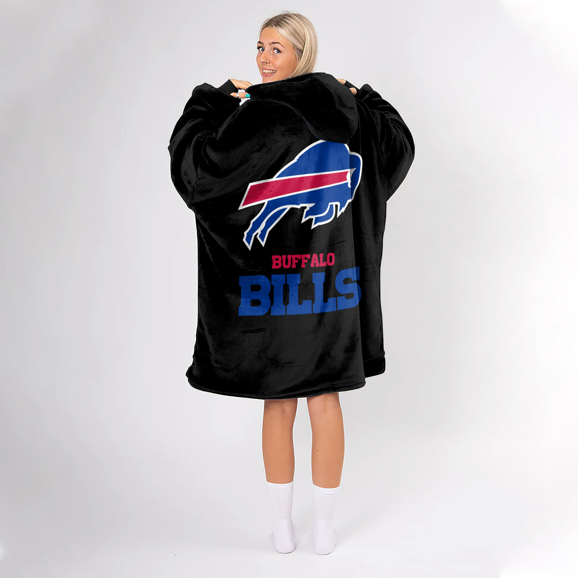Adult Buffalo Football Unisex Blanket Hoodie