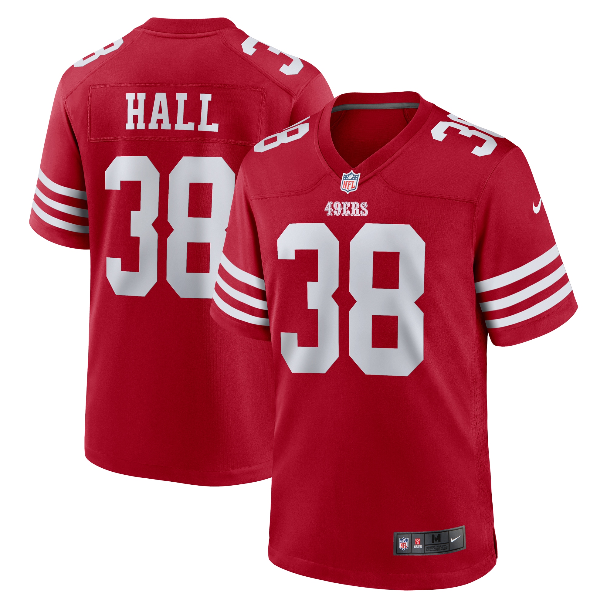 Kemon Hall San Francisco 49ers Team Game Jersey -  Scarlet