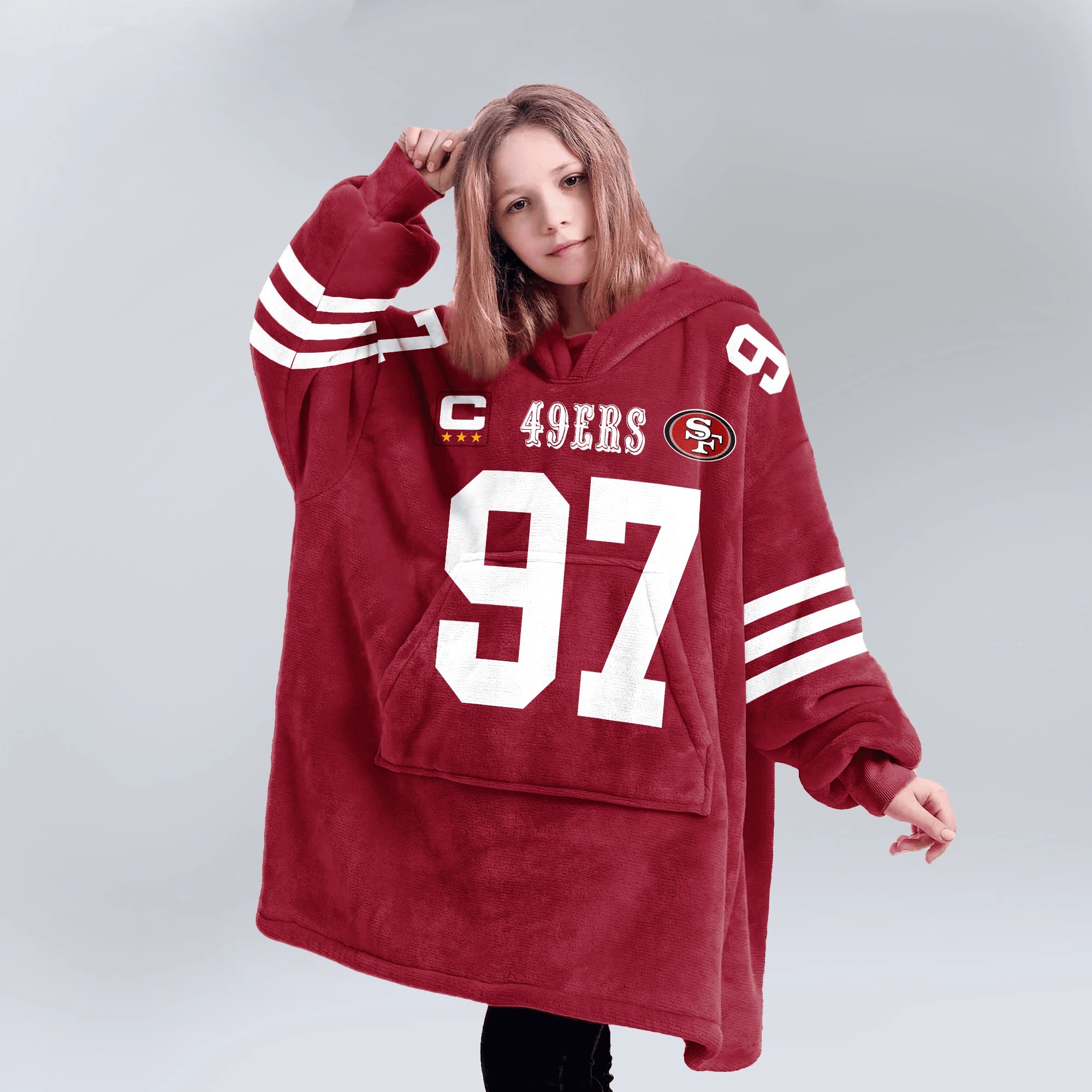 Kid N.B 97 Captain San Francisco 49ers Football Unisex Blanket Hoodie