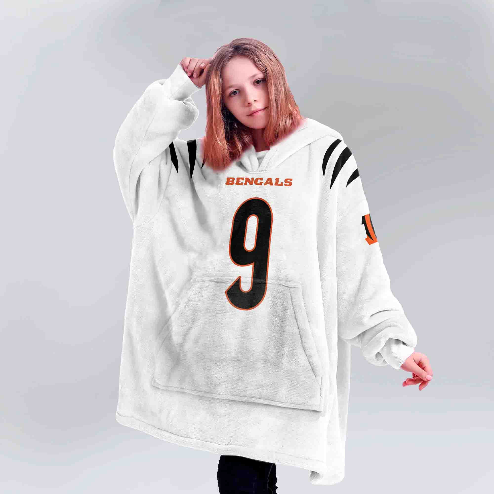 Adult J.B 9 Cincinnati Football Unisex Blanket Hoodie