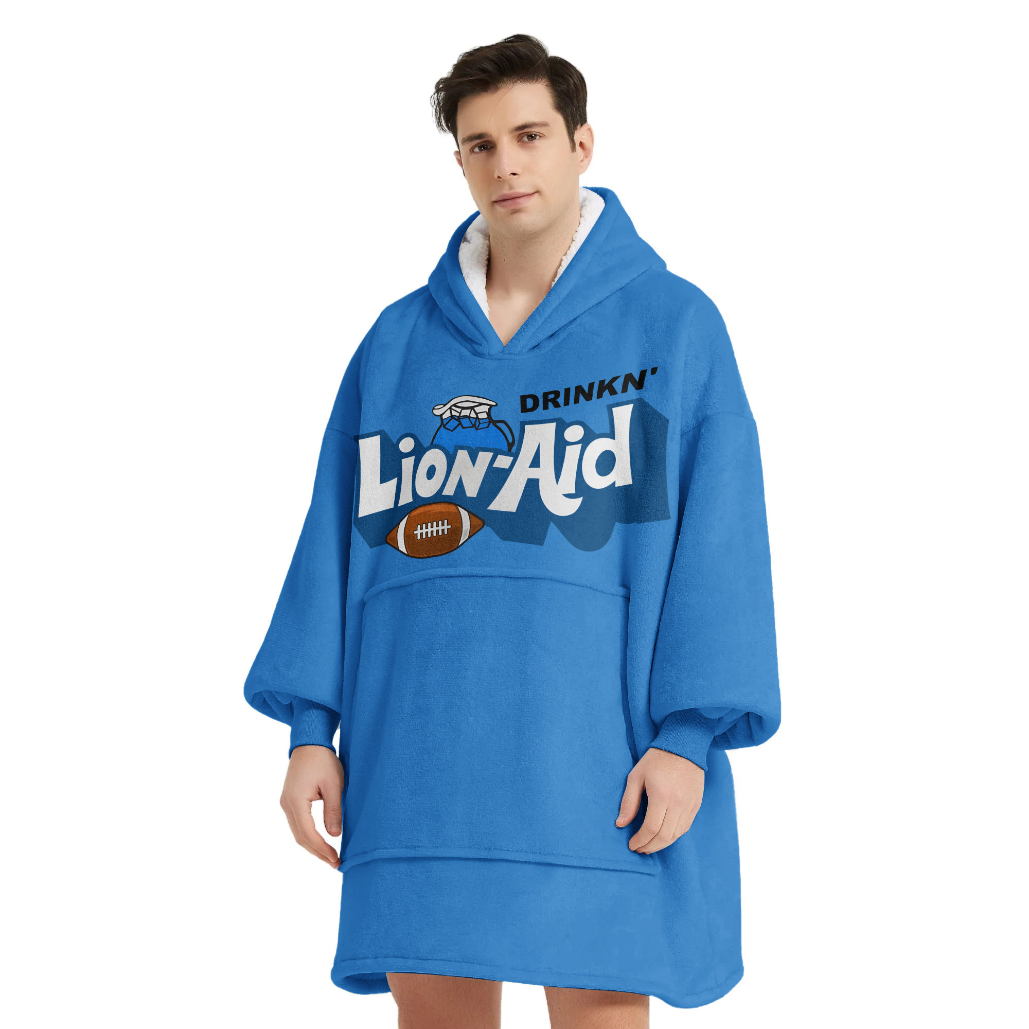 Adult Detroit Football Unisex Blanket Hoodie
