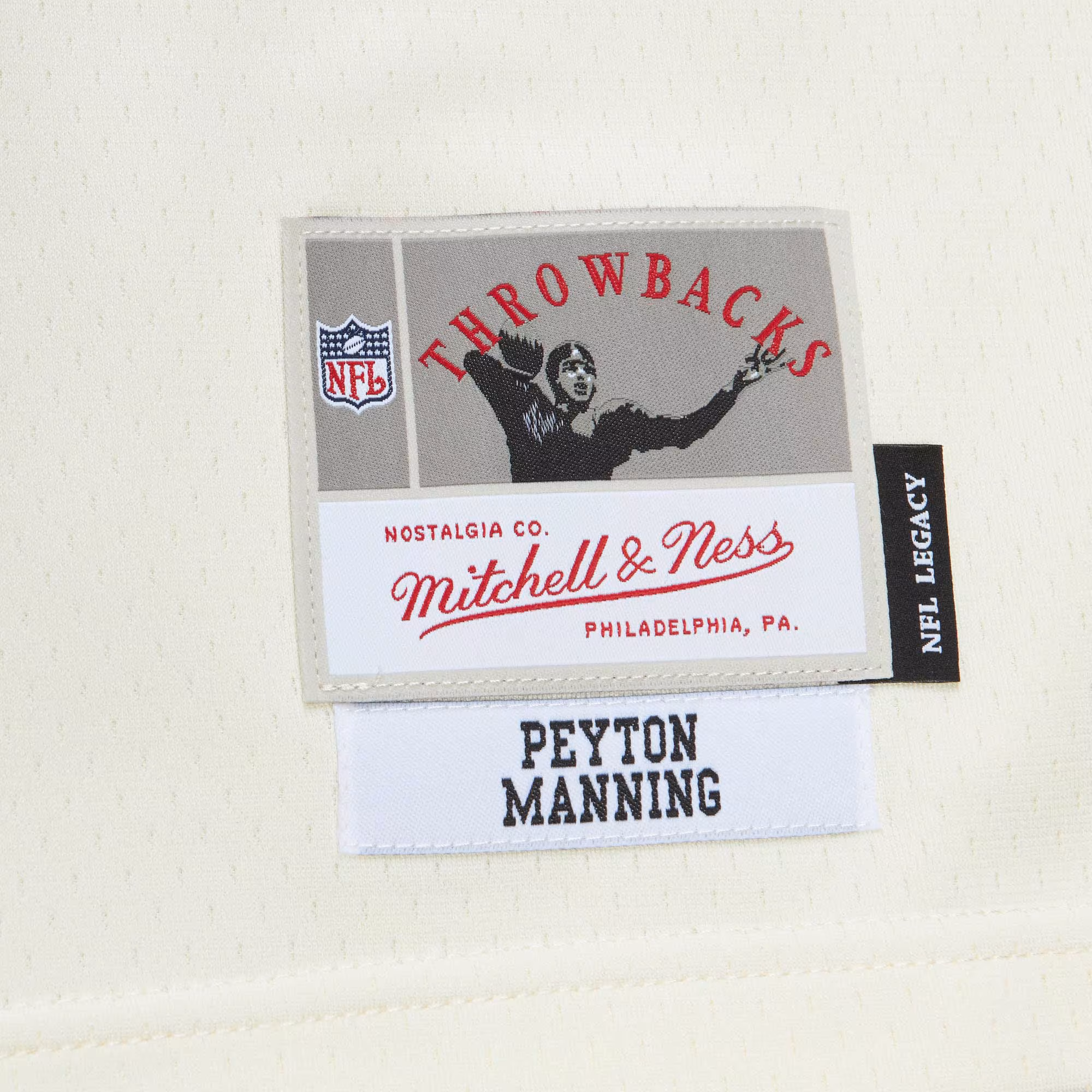 Peyton Manning Indianapolis Colts Chainstitch Legacy Jersey - Cream