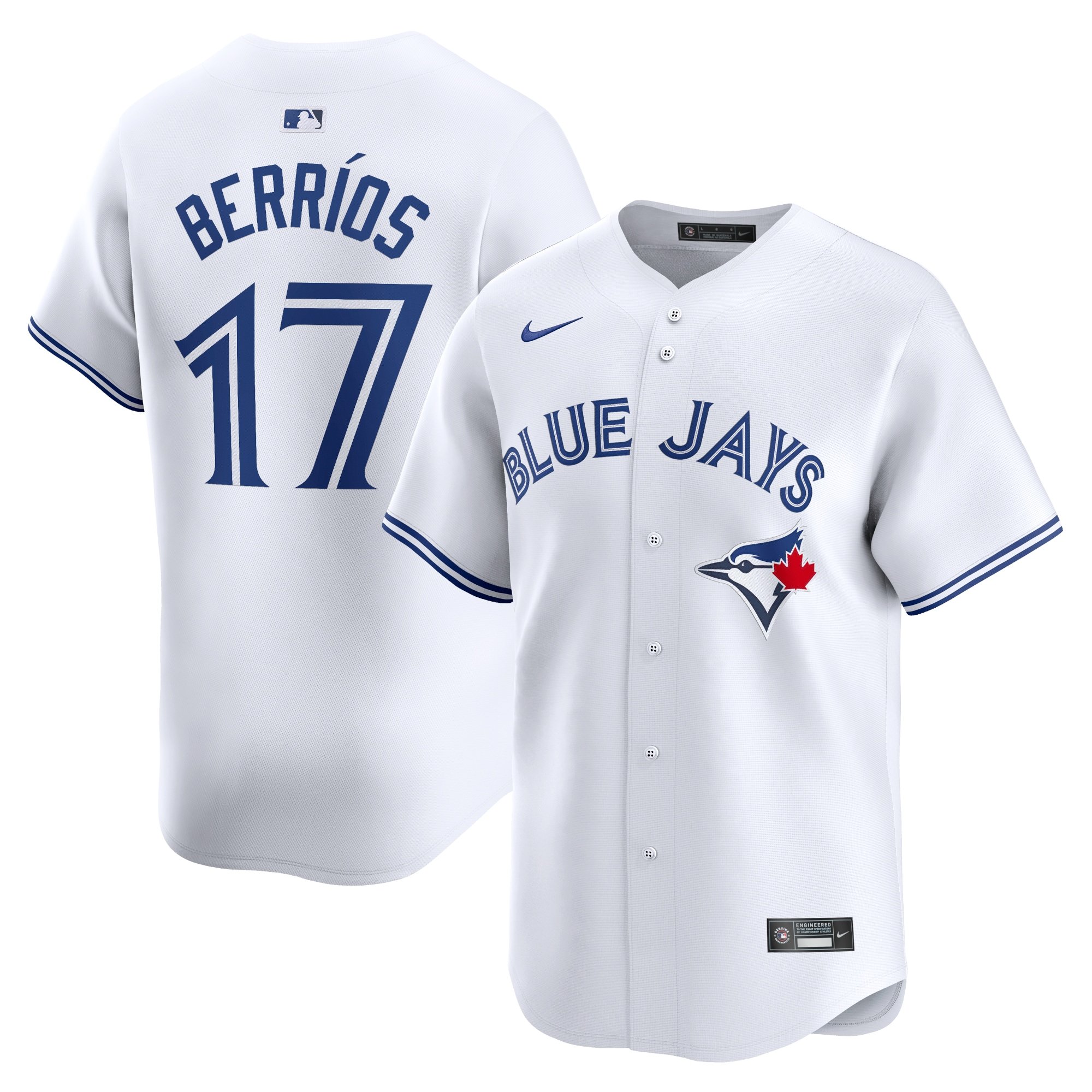 Men's Toronto Blue Jays Jose Berrios  White Home Limited Player Jersey