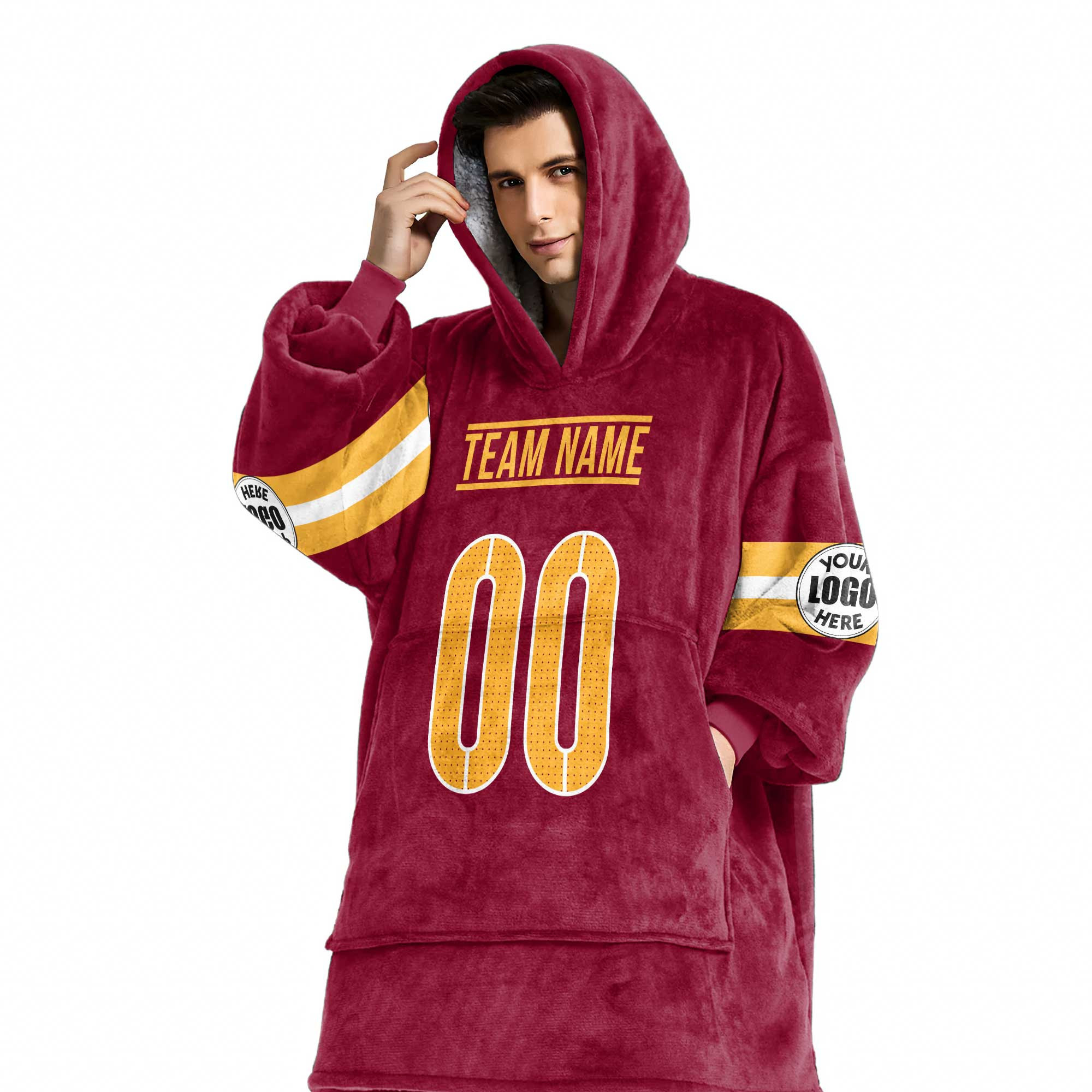 Adult Custom Blanket Hoodie Washington Inspired Color